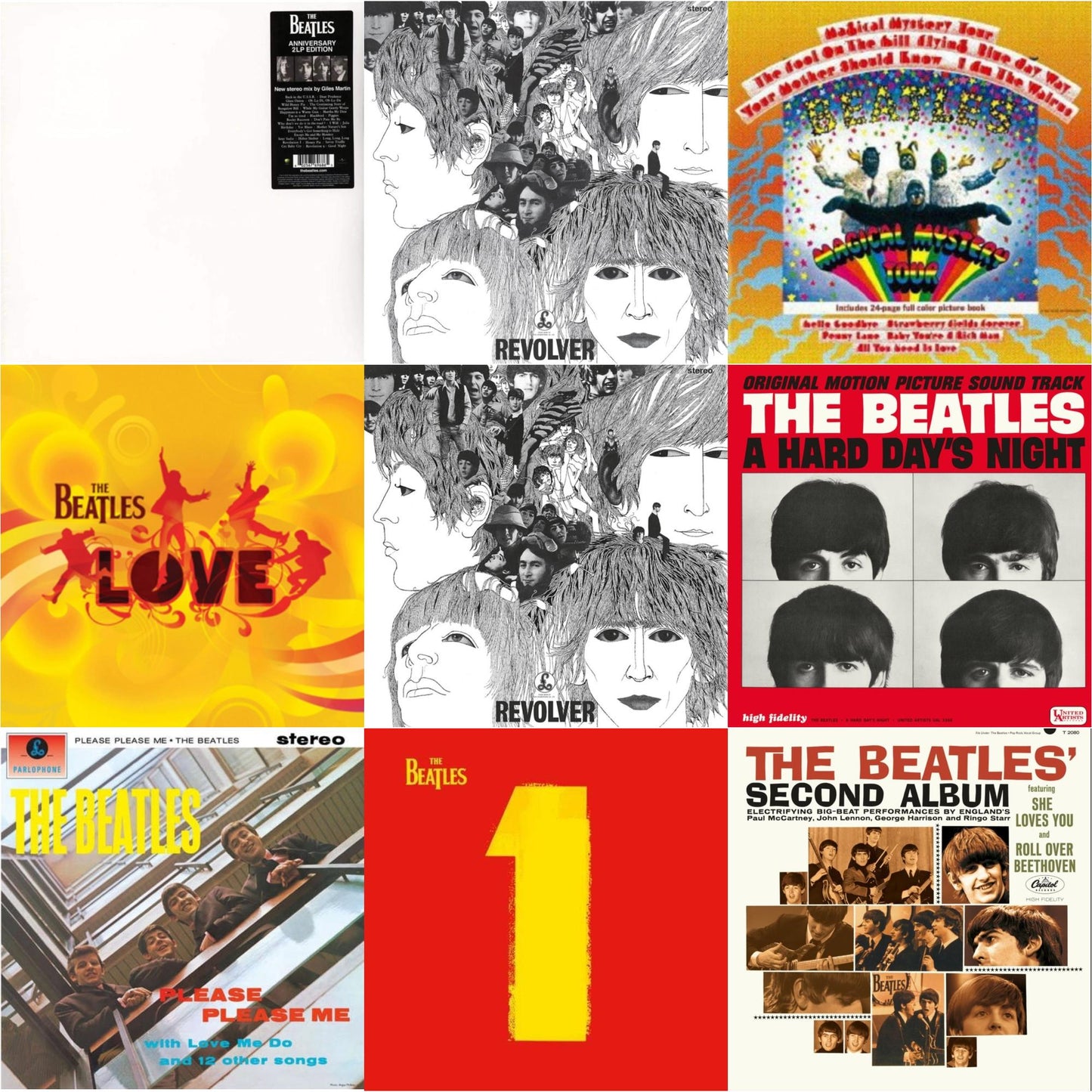 Please Please Me & Magical Mystery Tour & Revolver Special Edition & Revolver - Special Edition (Picture Disc) & Beatles Second Album  & Hard Day's Night (Ost)  & Love  & 1 (2015 Reissue) & Beatles (The White Album) (2LP)