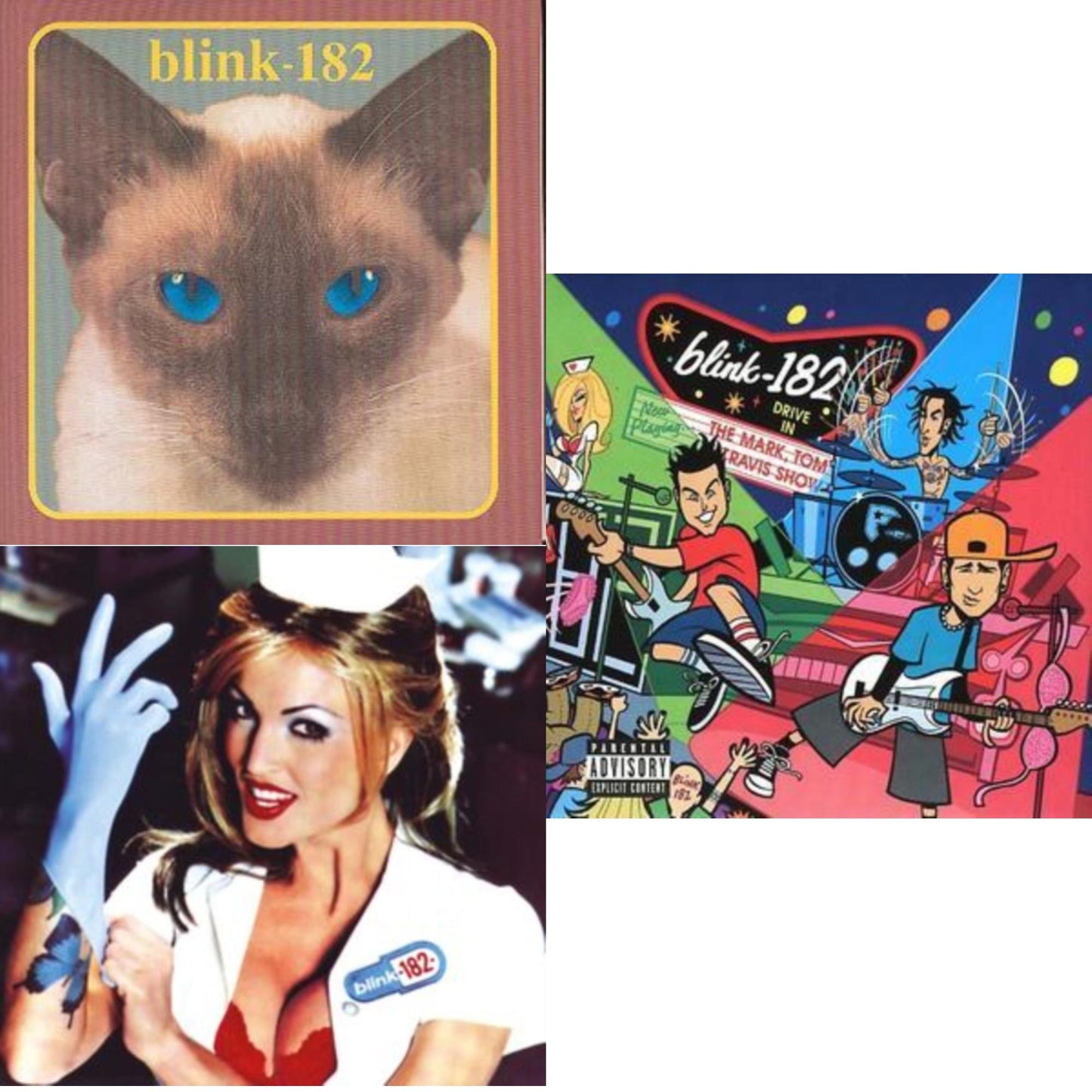 This is a 3 CD SKU bundle.
1.This CD is brand new.Format: CDMusic Style: PunkThis item's title is: Enema Of The State (X)Artist: Blink-182Label: MCA RecordsBarcode: 008811195021Release Date: 6/1/1999
2.This CD is brand new.