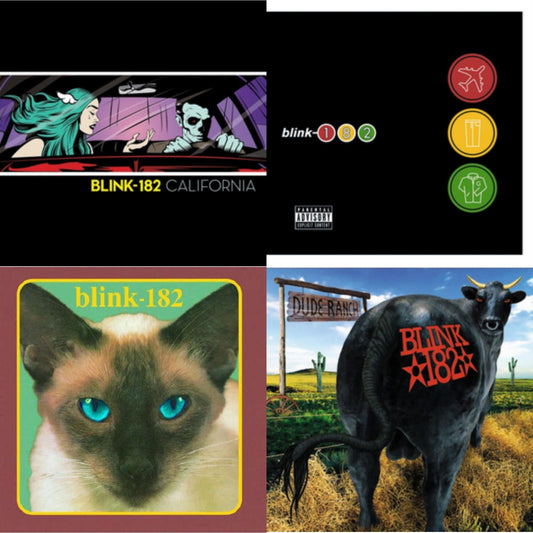 This is a 4 LP Vinyl SKU bundle.
1.This LP Vinyl is brand new.Format: LP VinylMusic Style: Pop PunkThis item's title is: California (Deluxe/2LP/180G)Artist: Blink-182Label: R MBarcode: 4050538282894Release Date: 5/19/2017
2.This LP Vinyl is brand new.