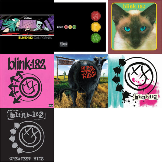 This is a 7 LP Vinyl SKU bundle.
1.This LP Vinyl is brand new.Format: LP VinylMusic Style: Pop PunkThis item's title is: California (Deluxe/2LP/180G)Artist: Blink-182Label: R MBarcode: 4050538282894Release Date: 5/19/2017
2.This LP Vinyl is brand new.