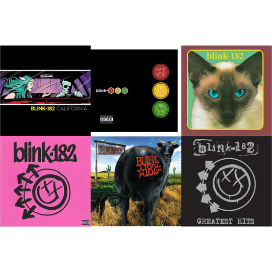 This is a 6 LP Vinyl SKU bundle.
1.This LP Vinyl is brand new.Format: LP VinylMusic Style: Pop PunkThis item's title is: California (Deluxe/2LP/180G)Artist: Blink-182Label: R MBarcode: 4050538282894Release Date: 5/19/2017
2.This LP Vinyl is brand new.
