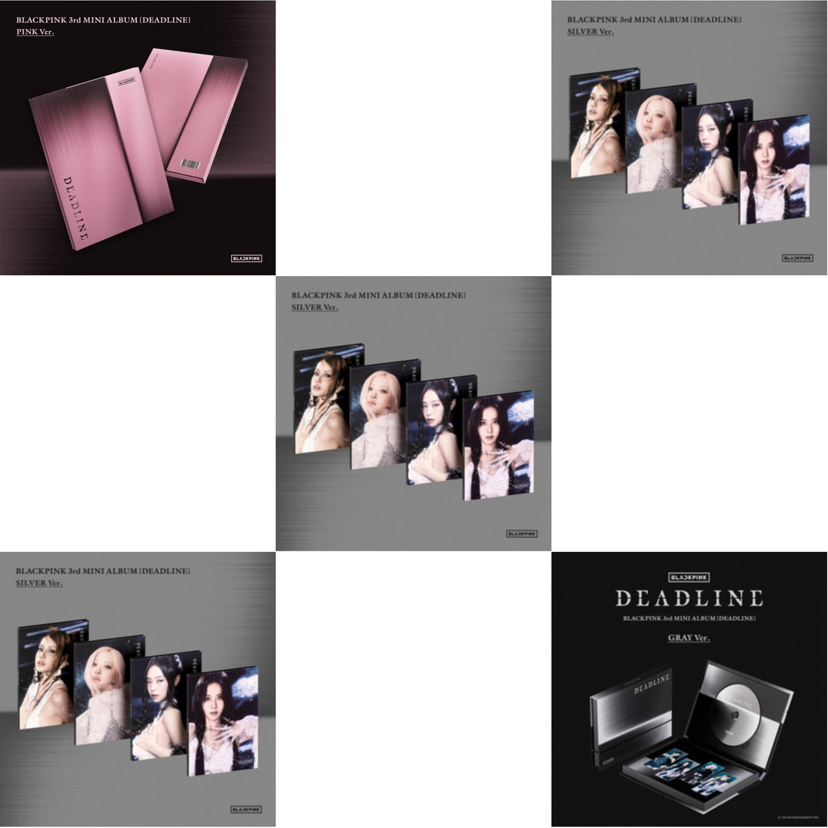 Deadline-Blackpink The 3Rd Mini Album (Pink Ver.) & Deadline-Blackpink The 3Rd Mini Album (Silver Ver.-Jennie) & Deadline-Blackpink The 3Rd Mini Album (Silver Ver.-Rose) & Deadline-Blackpink The 3Rd Mini Album (Silver Ver.-Lisa)