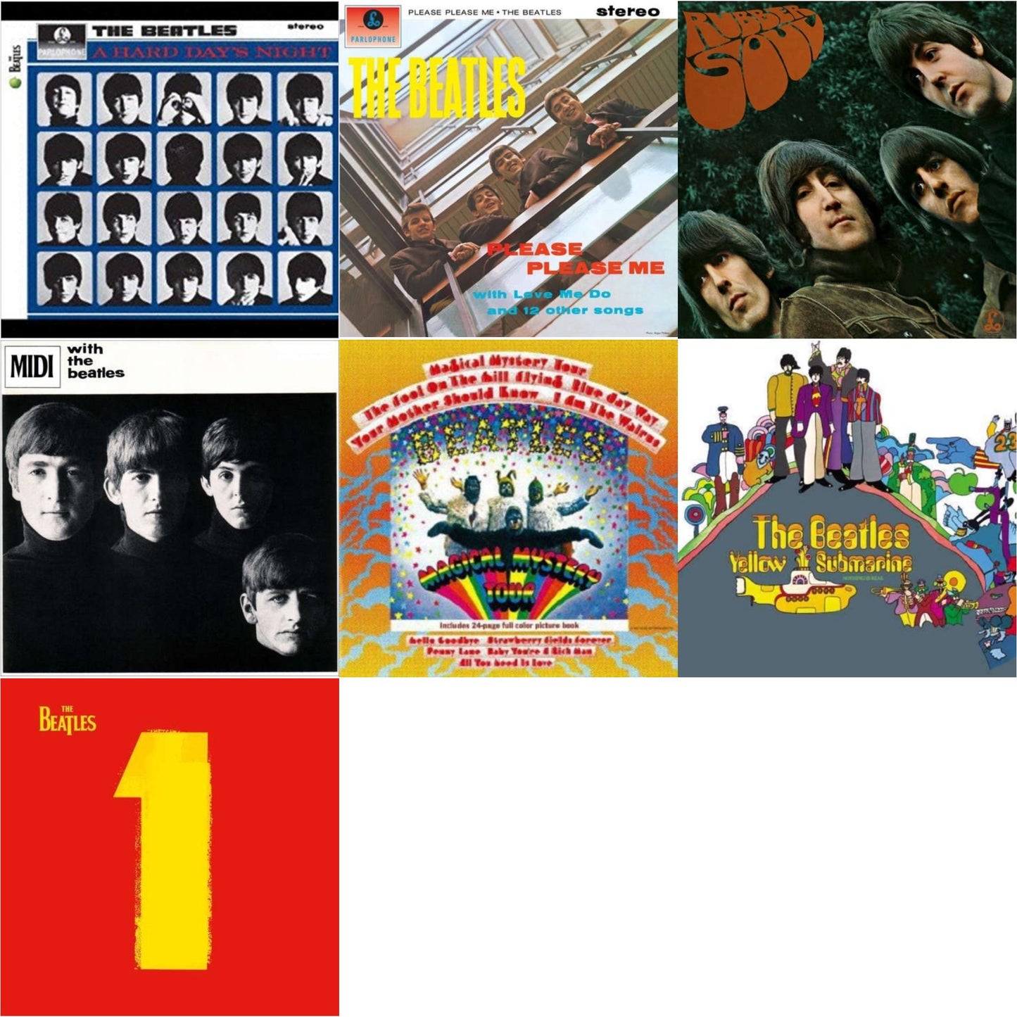 Hard Day's Night & Please Please Me & Rubber Soul & With The Beatles & Magical Mystery Tour & Yellow Submarine & 1 (2015 Reissue)