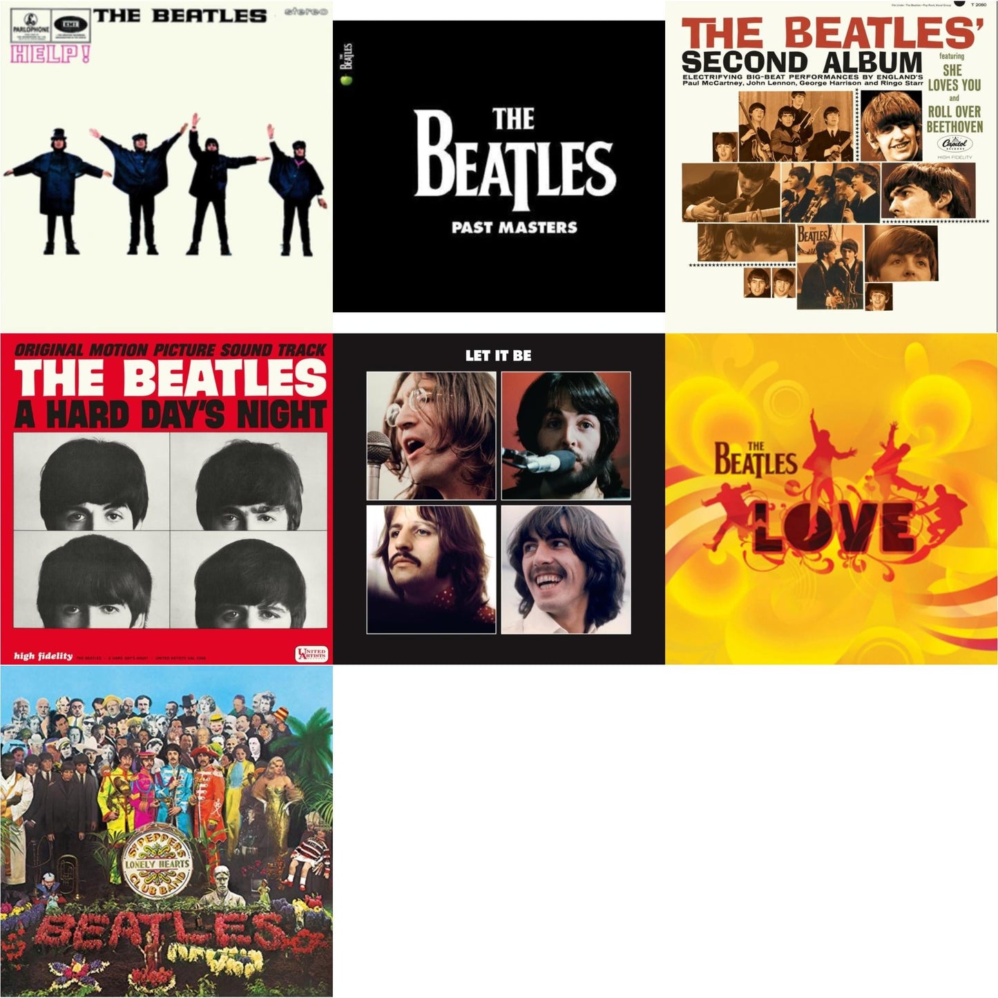 Help & Past Masters 1 & 2 & Beatles Second Album  & Hard Day's Night (Ost)  & Let It Be Special Edition & Love  & Sgt. Pepper's Lonely Hearts Club Band (2017 Stereo Mix/180G/Original Stencils)
