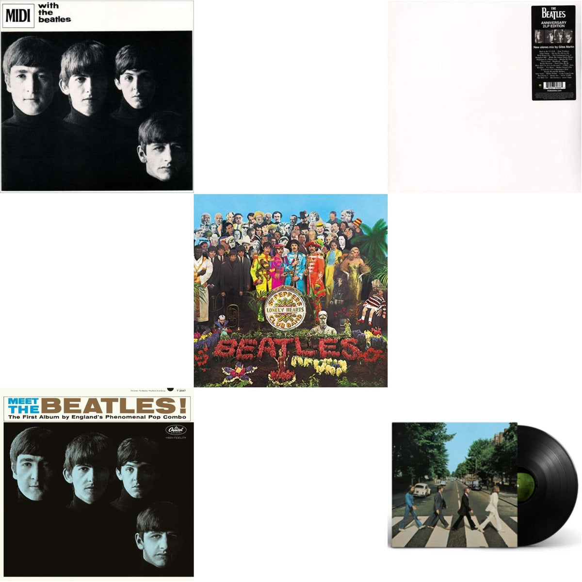 With The Beatles & Meet The Beatles!  & Sgt. Pepper's Lonely Hearts Club Band (2017 Stereo Mix/180G/Original Stencils) & Beatles (The White Album) (2LP) & Abbey Road Anniversary