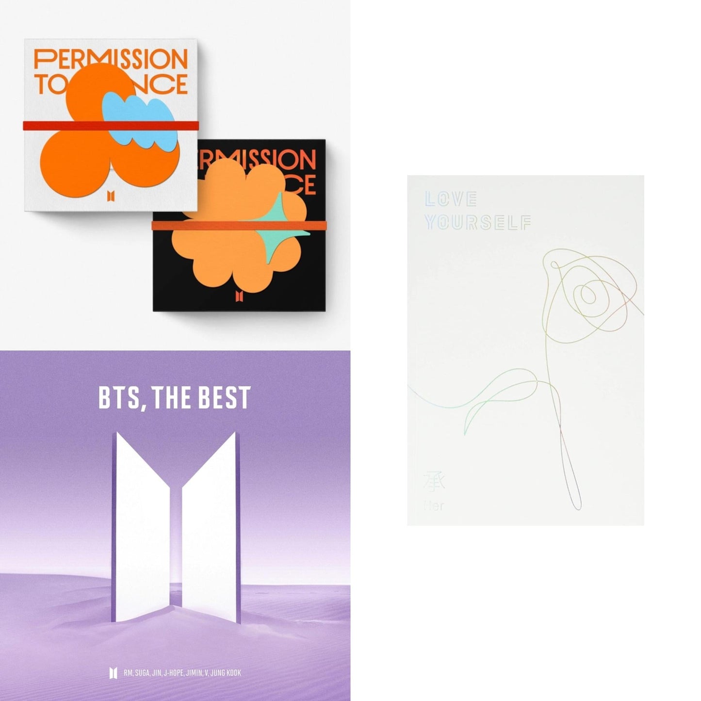 Permission To Dance On Stage - Live (Contact Ver.) & BTS: The Best (2CD/Booklet) (Japanese Ver.) & Love Yourself: Her (Photobook)