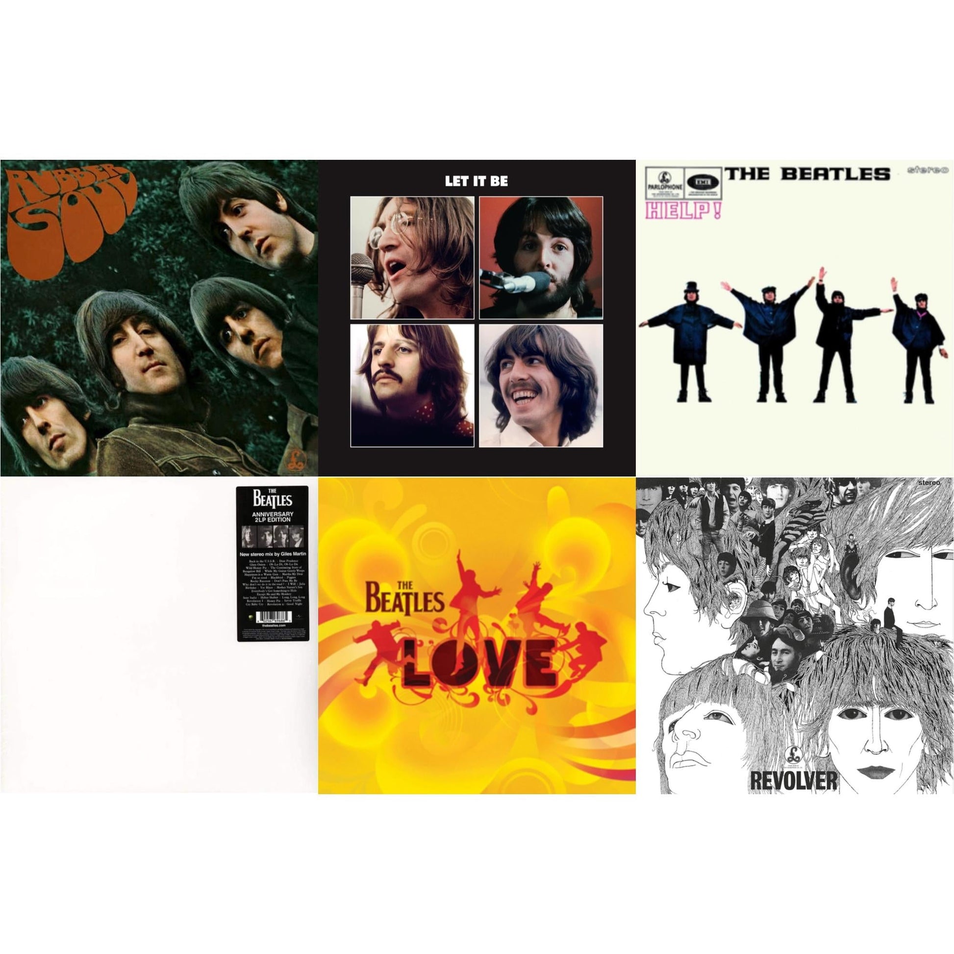 This is a 6 LP Vinyl SKU bundle.
1.This LP Vinyl is brand new.Format: LP VinylMusic Style: Classic RockThis item's title is: HelpArtist: BeatlesLabel: UMEBarcode: 094638241515Release Date: 11/13/2012
2.This LP Vinyl is brand new.