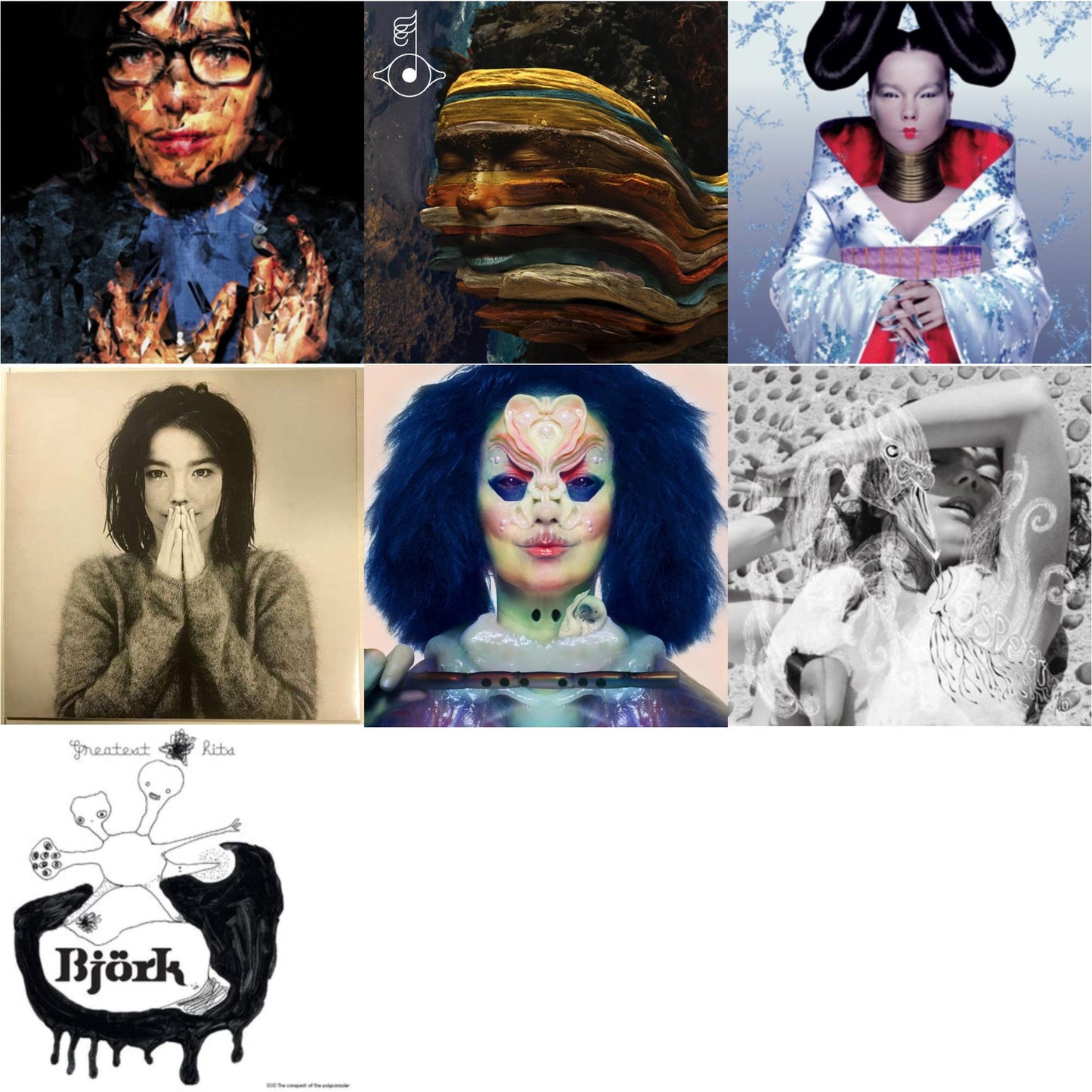 This is a 7 LP Vinyl SKU bundle.
1.This LP Vinyl is brand new.Format: LP VinylThis item's title is: DebutArtist: BjorkBarcode: 5016958018818Release Date: 12/11/2015
2.This LP Vinyl is brand new.