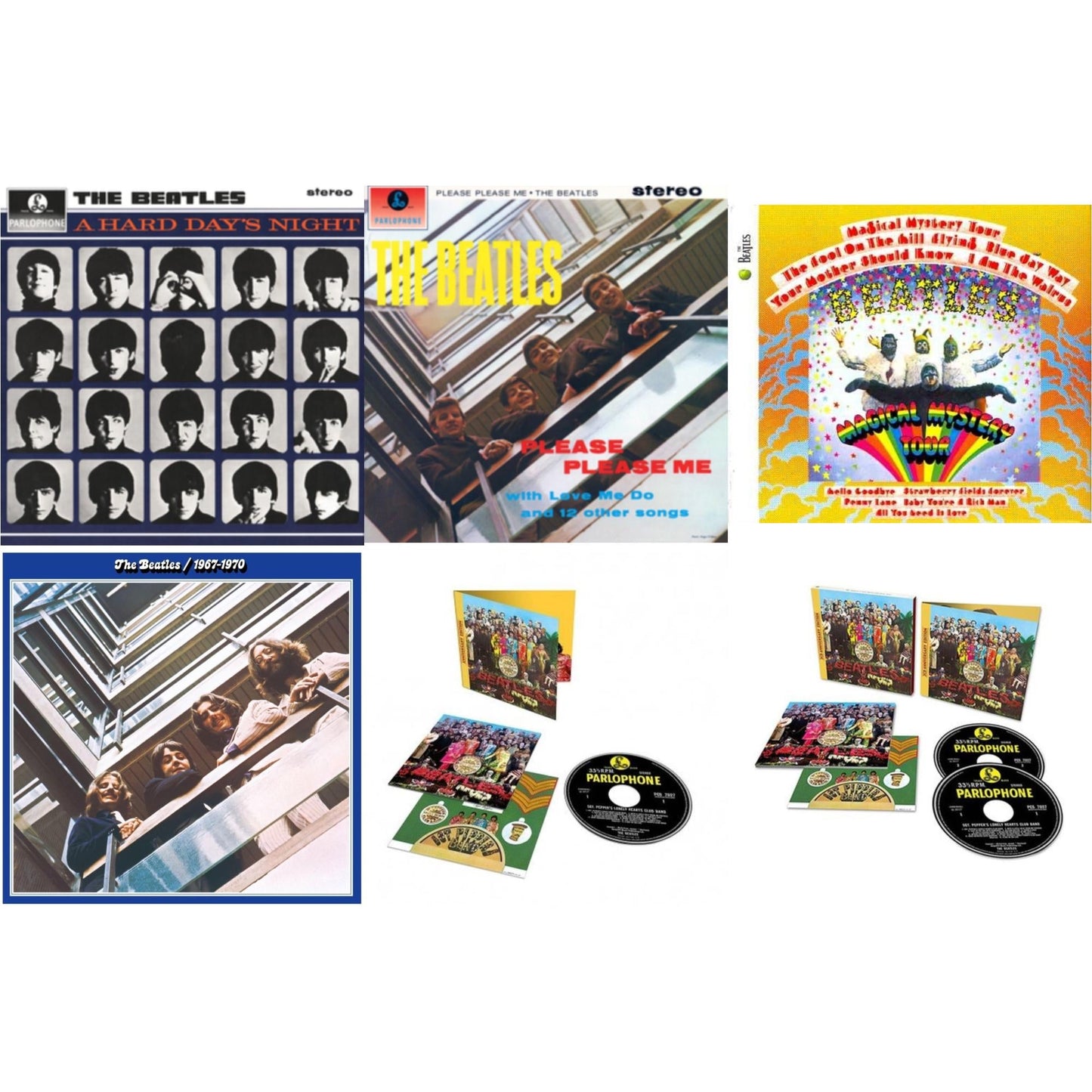 Hard Day's Night & Please Please Me & Magical Mystery Tour & Beatles 1967-1970 (2023 Edition) (2CD) & Sgt. Pepper's Lonely Hearts Club Band (Anniversary Edition) & Sgt. Pepper's Lonely Hearts Club Band (2CD)(Deluxe Edition)