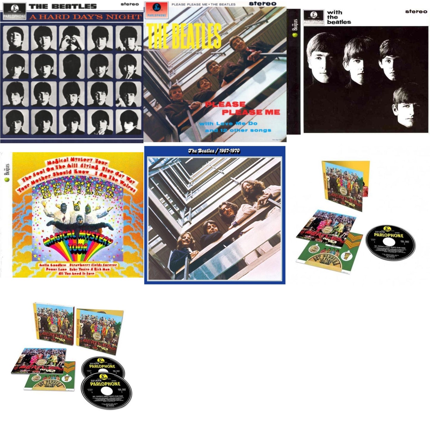 Hard Day's Night & Please Please Me & With Beatles & Magical Mystery Tour & Beatles 1967-1970 (2023 Edition) (2CD) & Sgt. Pepper's Lonely Hearts Club Band (Anniversary Edition) & Sgt. Pepper's Lonely Hearts Club Band (2CD)(Deluxe Edition)