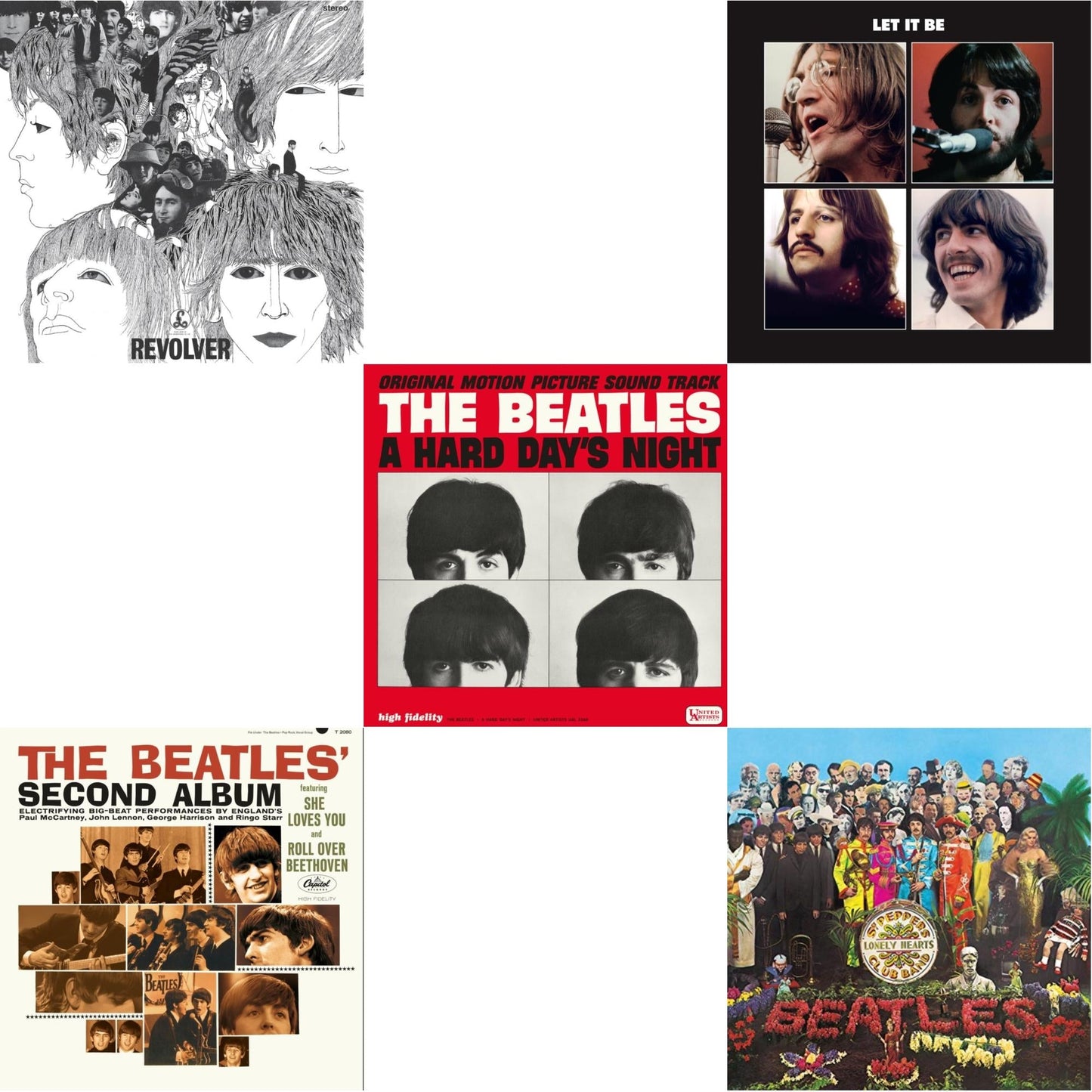 Revolver - Special Edition (Picture Disc) & Beatles Second Album  & Hard Day's Night (Ost)  & Let It Be Special Edition & Sgt. Pepper's Lonely Hearts Club Band (2017 Stereo Mix/180G/Original Stencils)