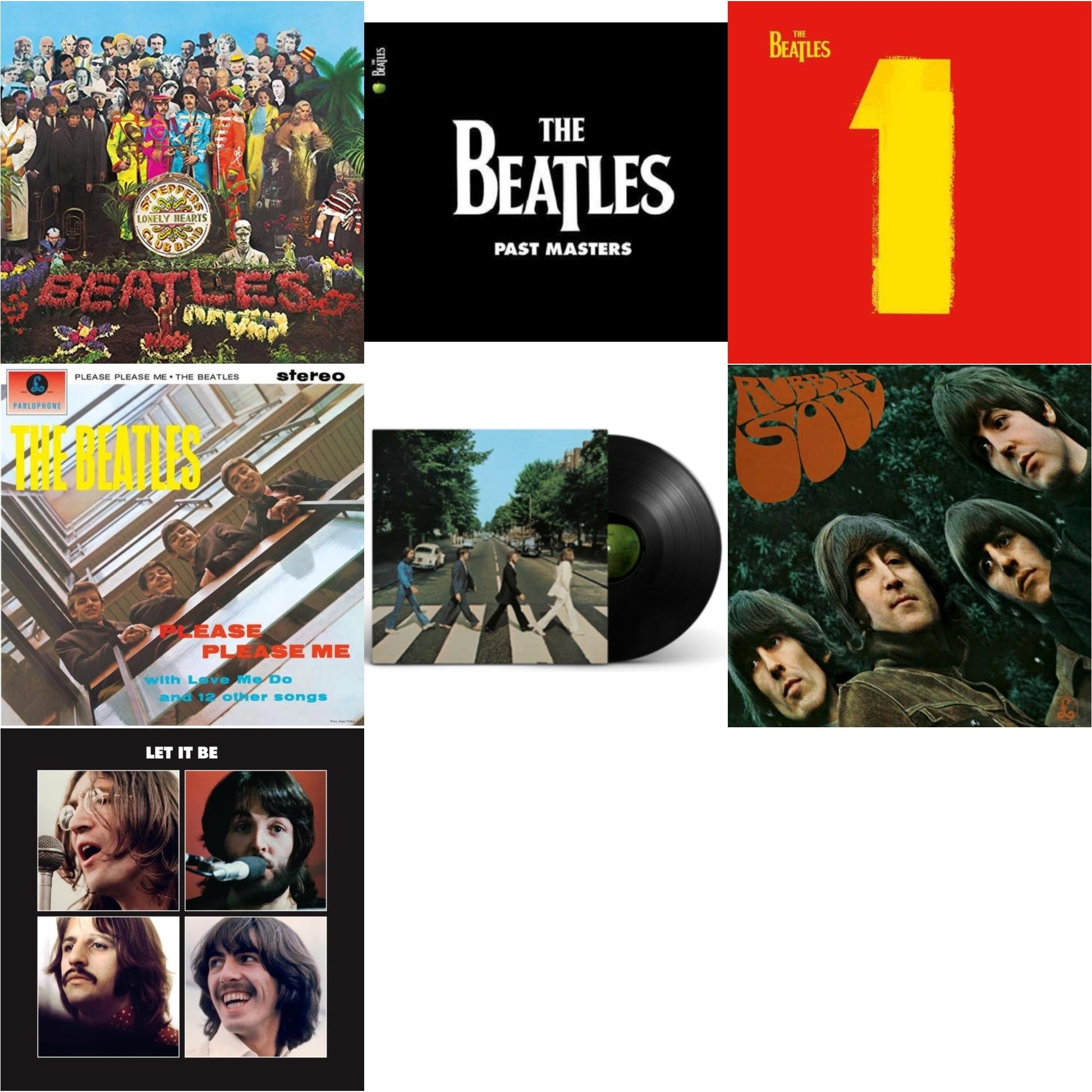 This is a 7 LP Vinyl SKU bundle.
1.This LP Vinyl is brand new.Format: LP VinylMusic Style: BeatThis item's title is: Please Please MeArtist: BeatlesLabel: ParlophoneBarcode: 094638241614Release Date: 11/13/2012
2.This LP Vinyl is brand new.