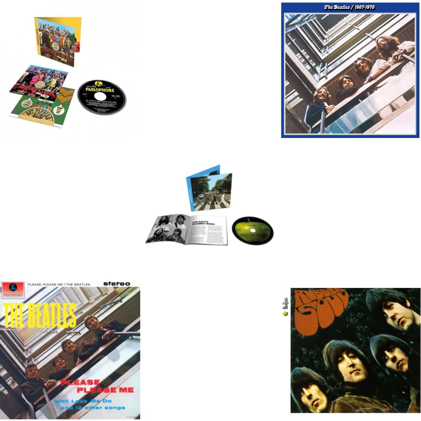 Please Please Me & Rubber Soul & Beatles 1967-1970 (2023 Edition) (2CD) & Abbey Road Anniversary & Sgt. Pepper's Lonely Hearts Club Band (Anniversary Edition)