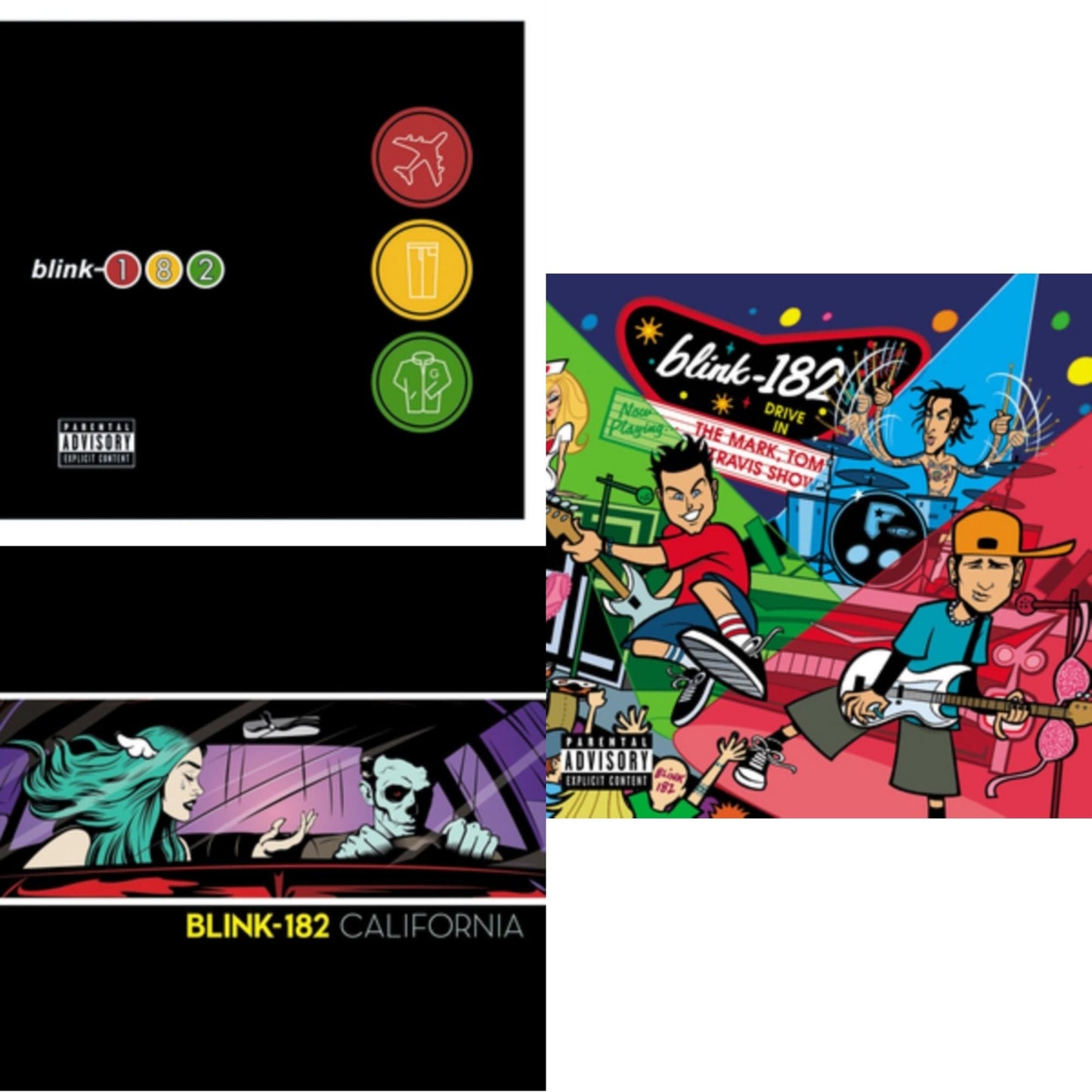 This is a 3 LP Vinyl SKU bundle.
1.This LP Vinyl is brand new.Format: LP VinylMusic Style: Pop PunkThis item's title is: Take Off Your Pants & JacketArtist: Blink-182Label: Universal Music Group InternationalBarcode: 602557005141Release Date: 10/7/2016
2.This LP Vinyl is brand new.