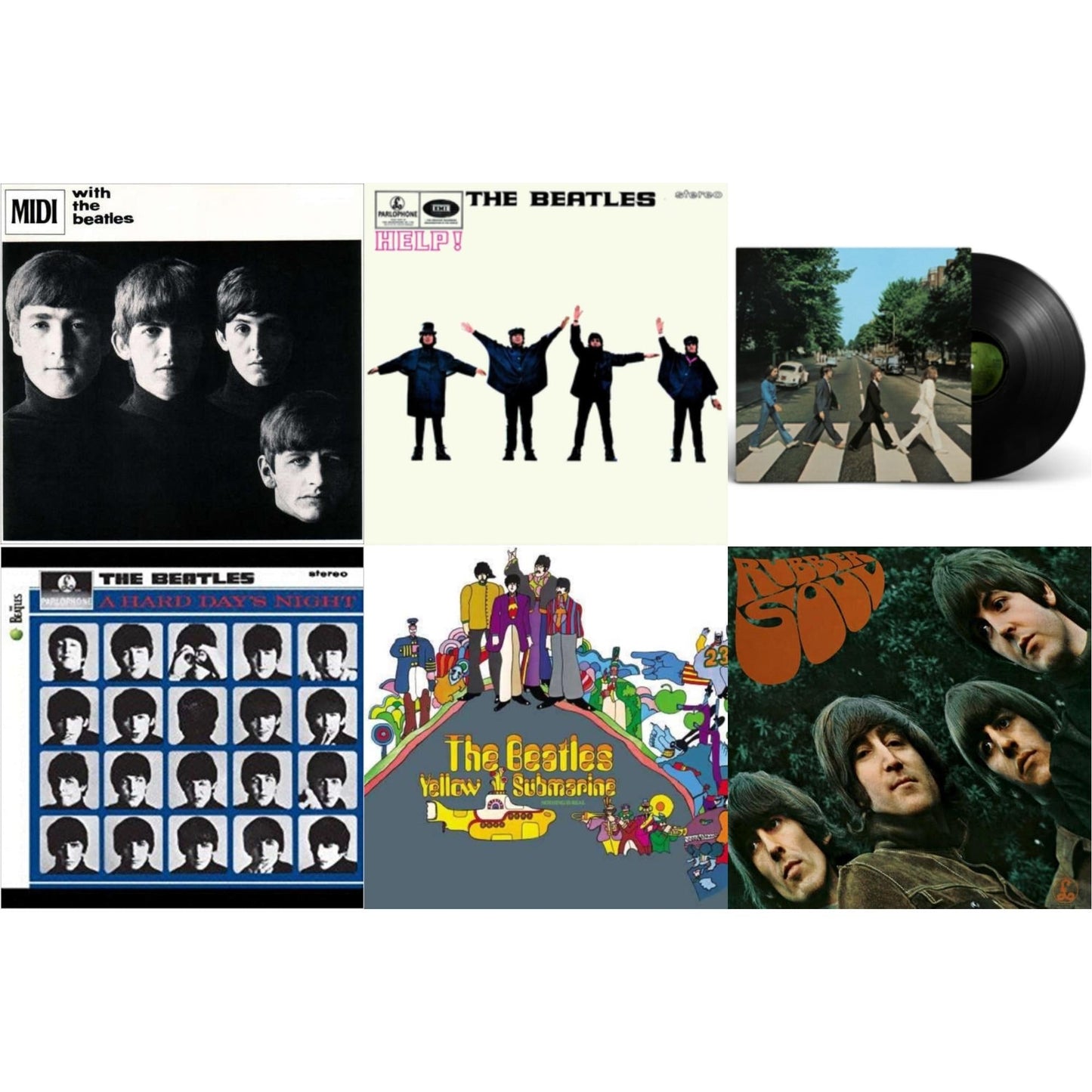 Hard Day's Night & Help & Rubber Soul & With The Beatles & Yellow Submarine & Abbey Road Anniversary