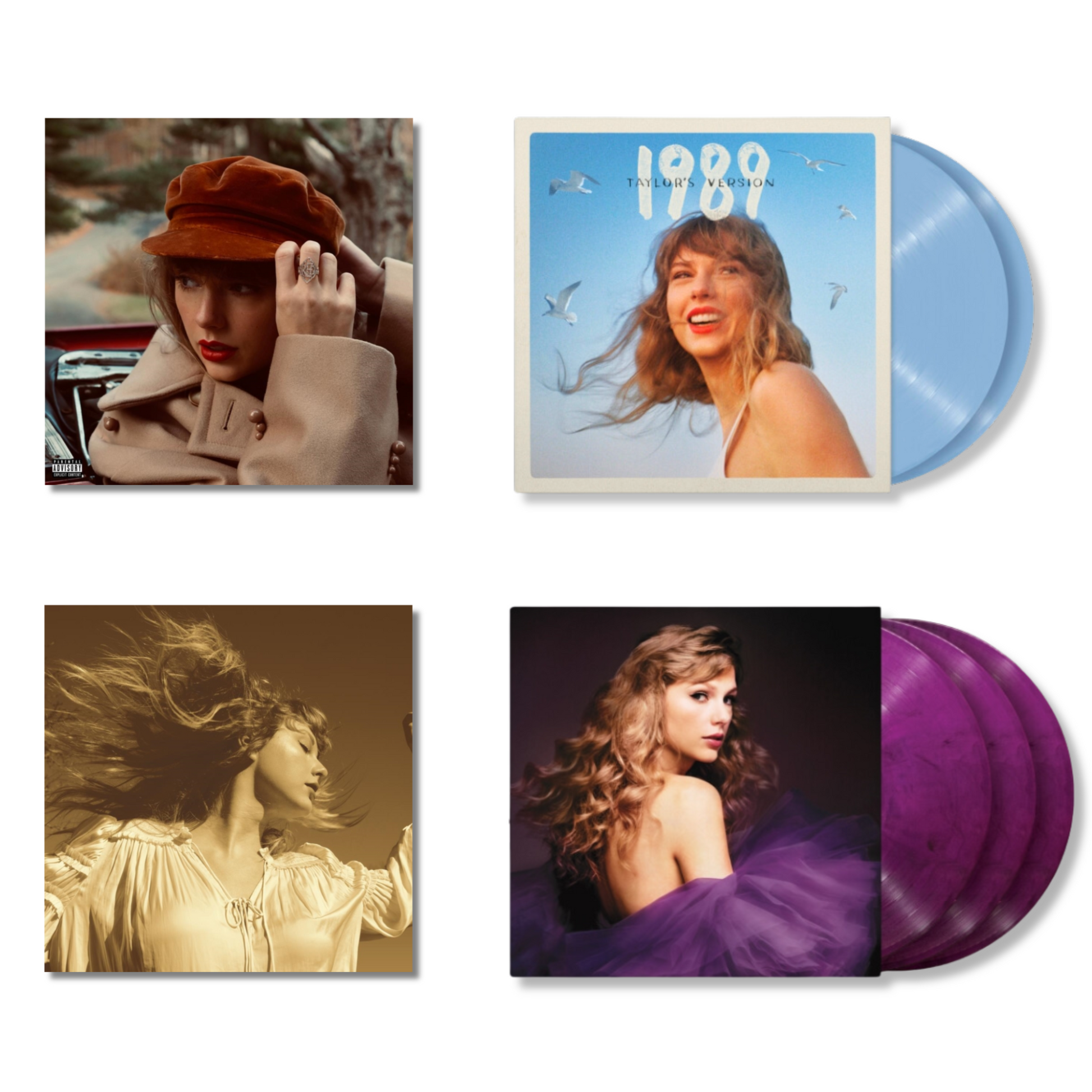 This is a 4 LP Vinyl SKU bundle.
1.This LP Vinyl is brand new.Format: LP VinylMusic Style: CountryThis item's title is: Fearless (Taylor's Version) (Gold Vinyl/3LP)Artist: Taylor SwiftLabel: Republic RecordsBarcode: 602435845104Release Date: 10/1/2021
2.This LP Vinyl is brand new.