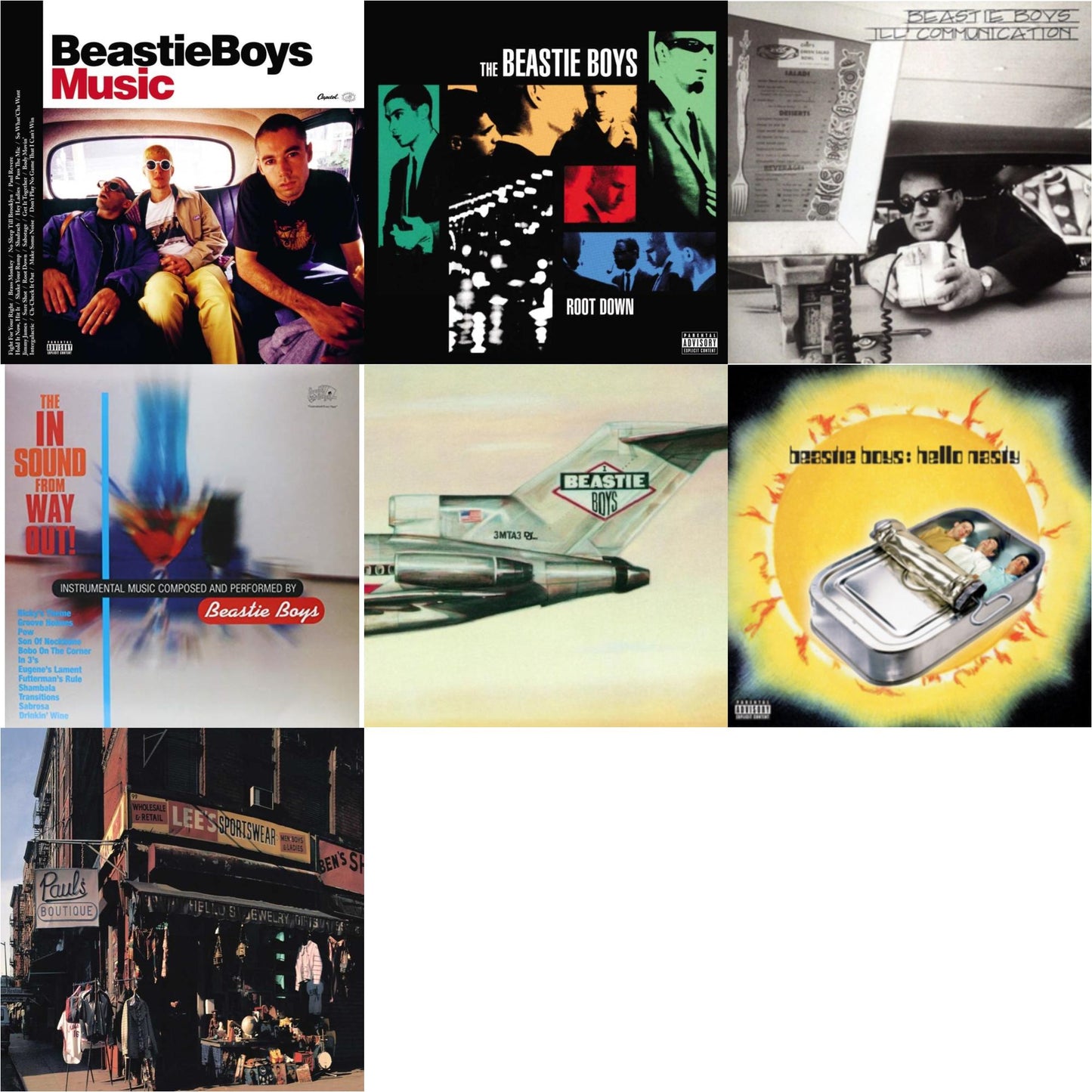 This is a 7 LP Vinyl SKU bundle.
1.This LP Vinyl is brand new.Format: LP VinylMusic Style: Boom BapThis item's title is: Ill CommunicationArtist: Beastie BoysLabel: CAPITOLBarcode: 5099969423215Release Date: 7/14/2009
2.This LP Vinyl is brand new.