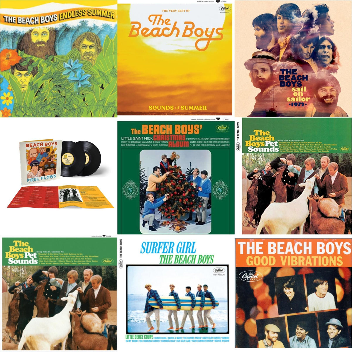 Beach Boys - Endless Summer & Sounds Of Summer: The Very Best Of The Beach Boys (Remastered/2LP) & Sail On Sailor (2LP/7Inch) & Feel Flows: The Sunflower & Surf's Up Sessions 1969-1971 (2LP) & Beach Boys' Christmas Album (Mono) & Pet Sounds (Mono) &