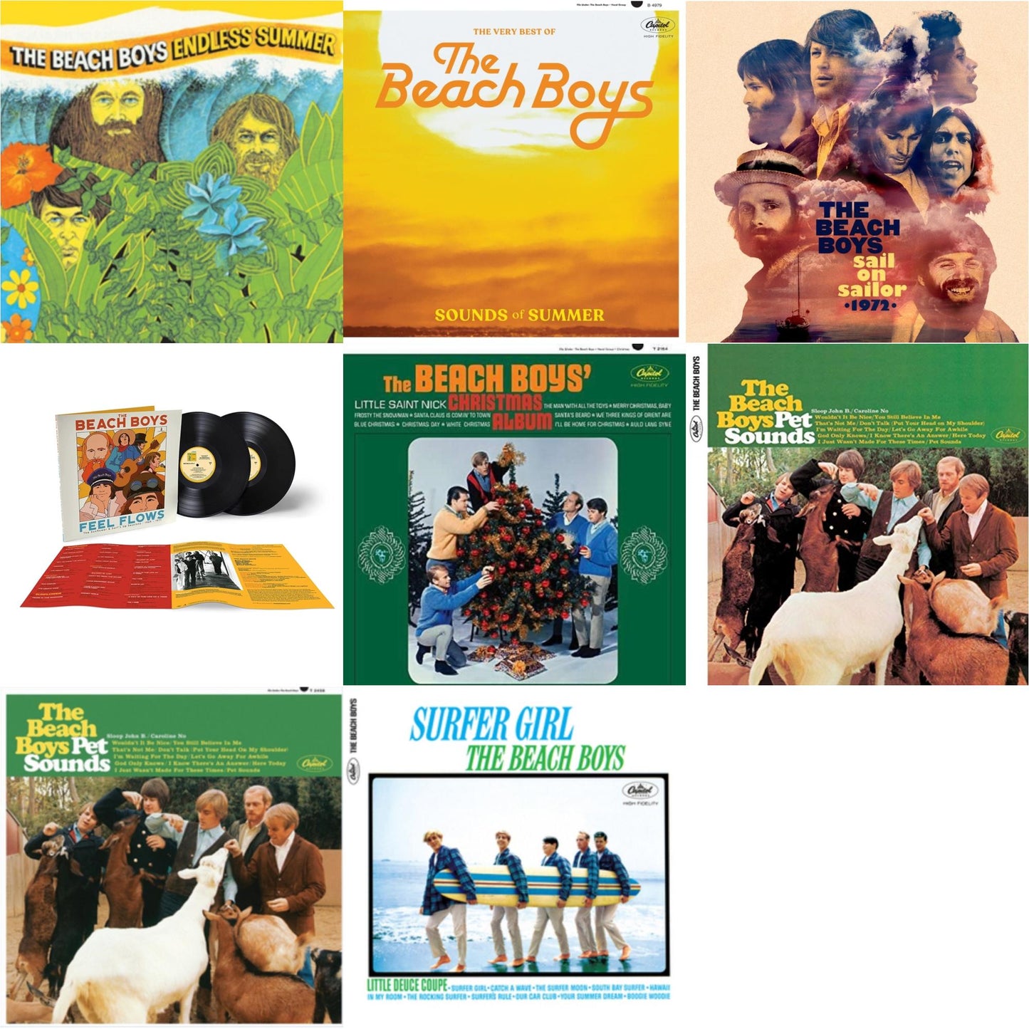 Beach Boys - Endless Summer & Sounds Of Summer: The Very Best Of The Beach Boys (Remastered/2LP) & Sail On Sailor (2LP/7Inch) & Feel Flows: The Sunflower & Surf's Up Sessions 1969-1971 (2LP) & Beach Boys' Christmas Album (Mono) & Pet Sounds (Mono) &