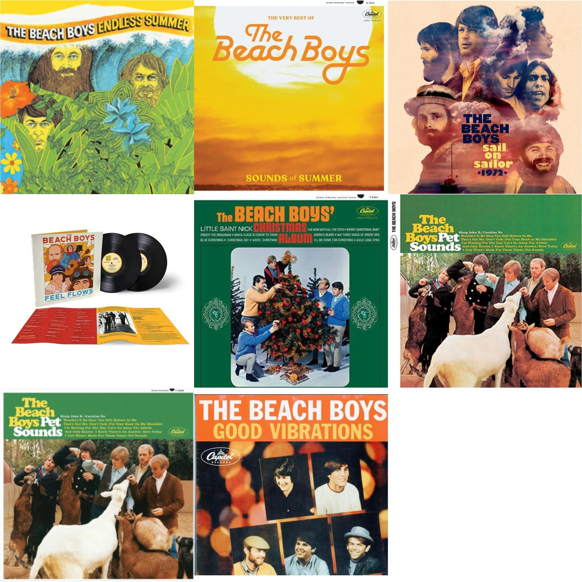 Beach Boys - Endless Summer & Sounds Of Summer: The Very Best Of The Beach Boys (Remastered/2LP) & Sail On Sailor (2LP/7Inch) & Feel Flows: The Sunflower & Surf's Up Sessions 1969-1971 (2LP) & Beach Boys' Christmas Album (Mono) & Pet Sounds (Mono) &