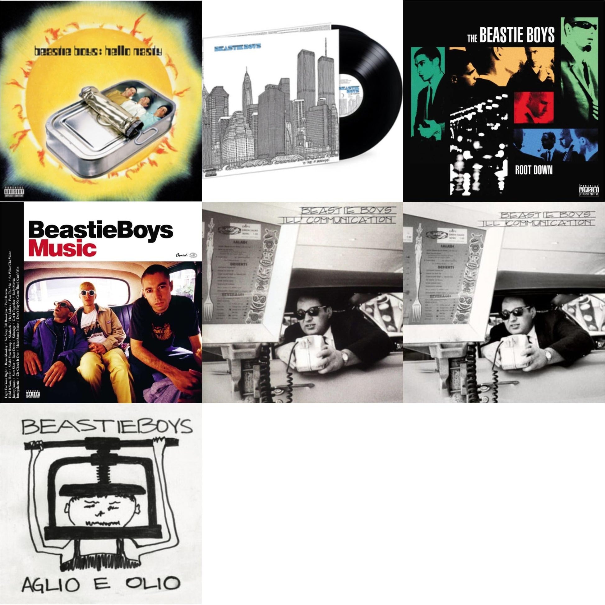 This is a 7 LP Vinyl SKU bundle.
1.This LP Vinyl is brand new.Format: LP VinylMusic Style: Boom BapThis item's title is: Ill CommunicationArtist: Beastie BoysLabel: CAPITOLBarcode: 5099969423215Release Date: 7/14/2009
2.This LP Vinyl is brand new.