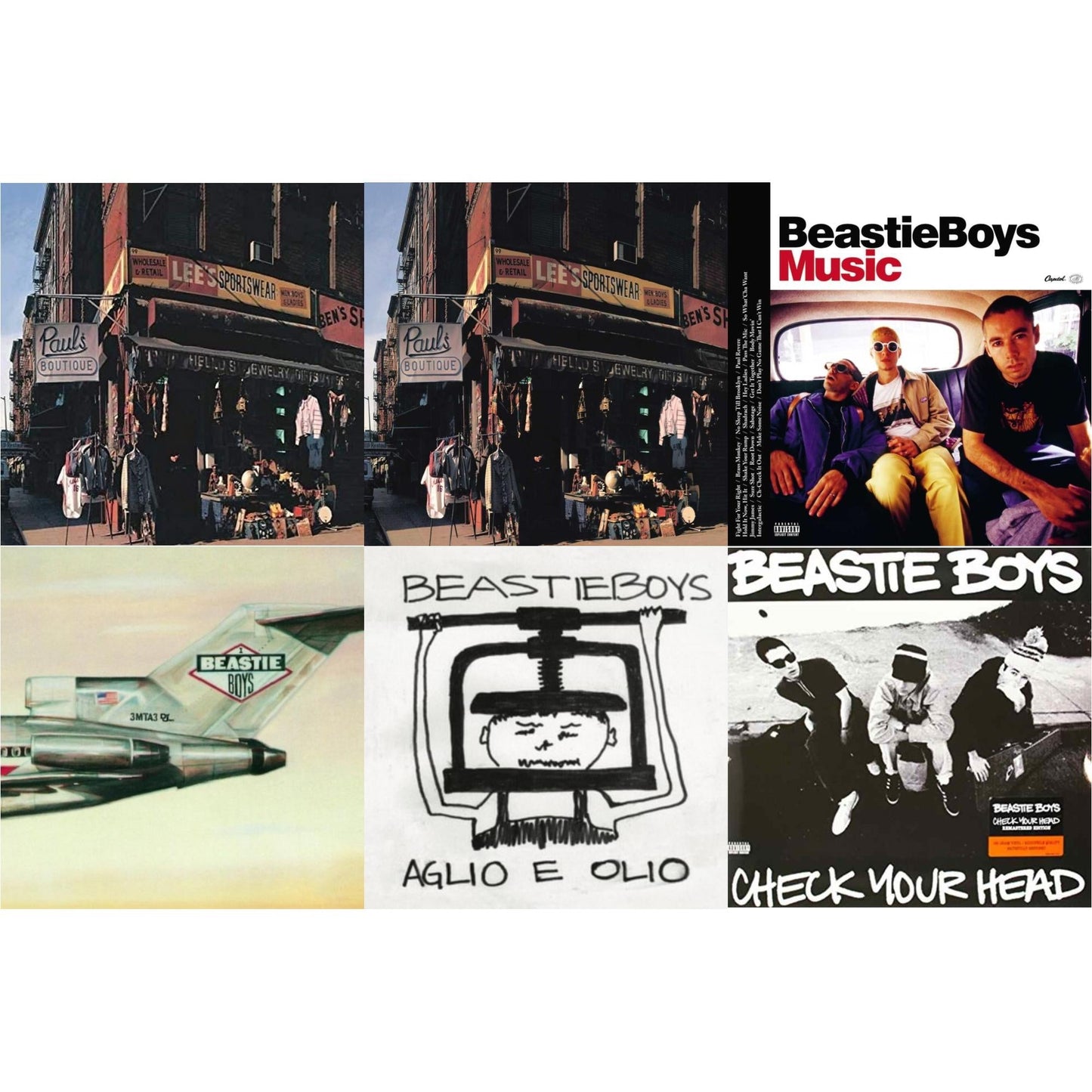This is a 6 LP Vinyl SKU bundle.
1.This LP Vinyl is brand new.Format: LP VinylMusic Style: Boom BapThis item's title is: Paul's Boutique (20Th Anniversary)Artist: Beastie BoysLabel: Capitol RecordsBarcode: 5099969330018Release Date: 2/10/2009
2.This LP Vinyl is brand new.
