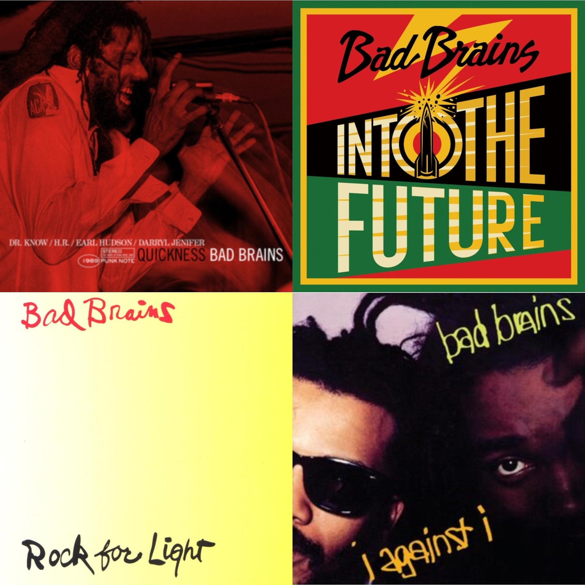 This is a 4 LP Vinyl SKU bundle.
1.This LP Vinyl is brand new.Format: LP VinylMusic Style: PunkThis item's title is: Into The Future (Green, Yellow, Red Splatter LP Vinyl)Artist: Bad BrainsLabel: MEGAFORCEBarcode: 020286234289Release Date: 6/4/2021
2.This LP Vinyl is brand new.