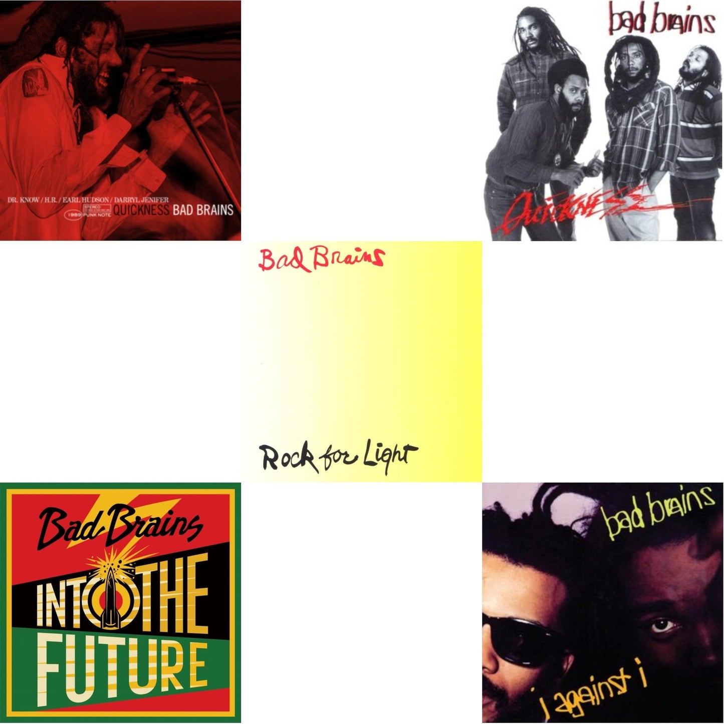 This is a 5 LP Vinyl SKU bundle.
1.This LP Vinyl is brand new.Format: LP VinylMusic Style: PunkThis item's title is: Into The Future (Green, Yellow, Red Splatter LP Vinyl)Artist: Bad BrainsLabel: MEGAFORCEBarcode: 020286234289Release Date: 6/4/2021
2.This LP Vinyl is brand new.