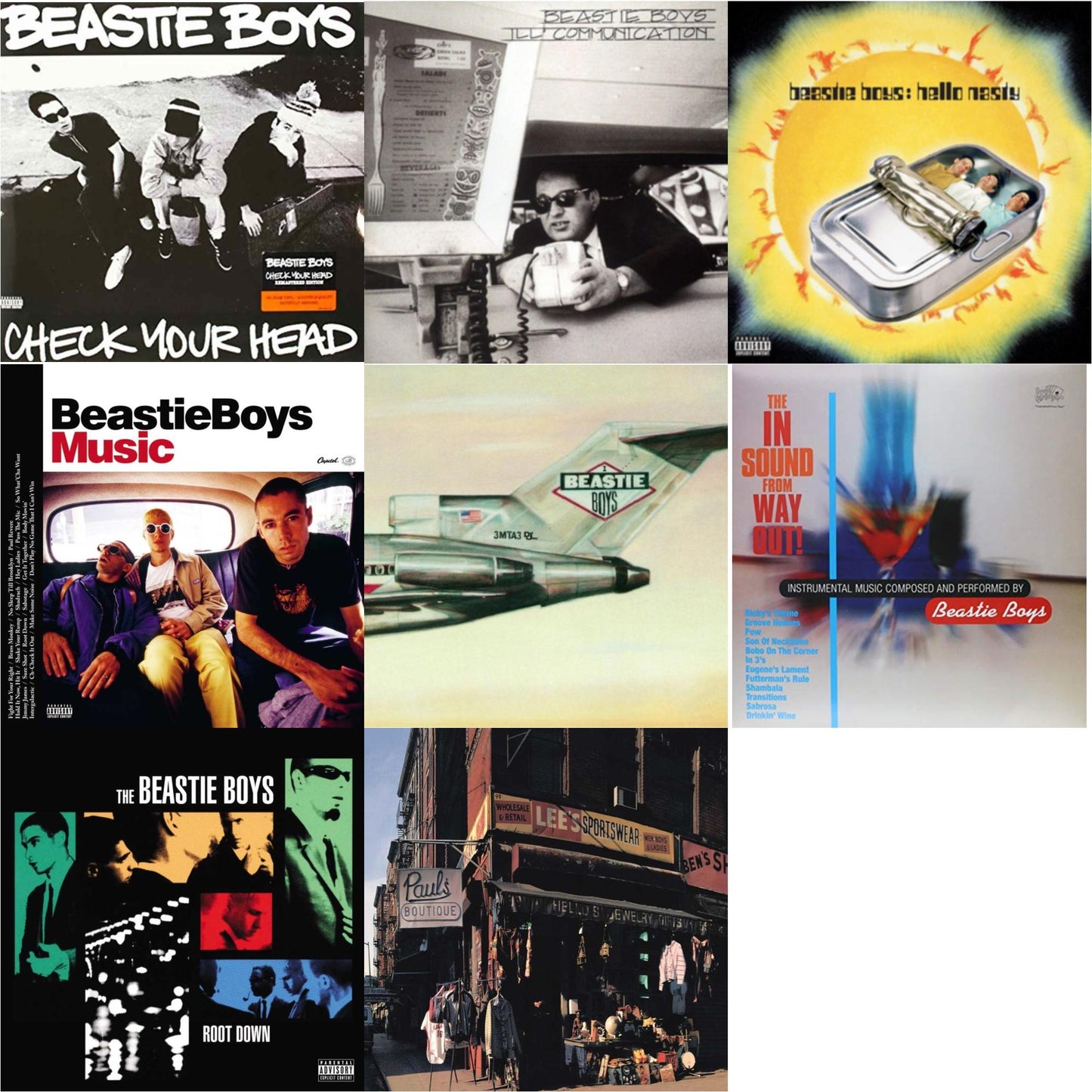 Check Your Head & Ill Communication & Hello Nasty & Beastie Boys Music (2LP) & Licensed To Ill (30Th Anniversary Edition) & In Sound From Way Out (180G) & Root Down Ep & Paul's Boutique (2LP)