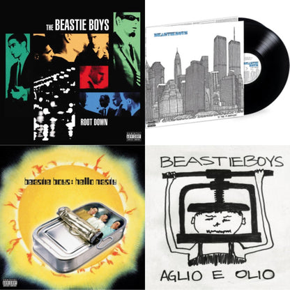 This is a 4 LP Vinyl SKU bundle.
1.This LP Vinyl is brand new.Format: LP VinylMusic Style: InstrumentalThis item's title is: Hello NastyArtist: Beastie BoysLabel: Grand RoyalBarcode: 5099969423918Release Date: 9/22/2009
2.This LP Vinyl is brand new.