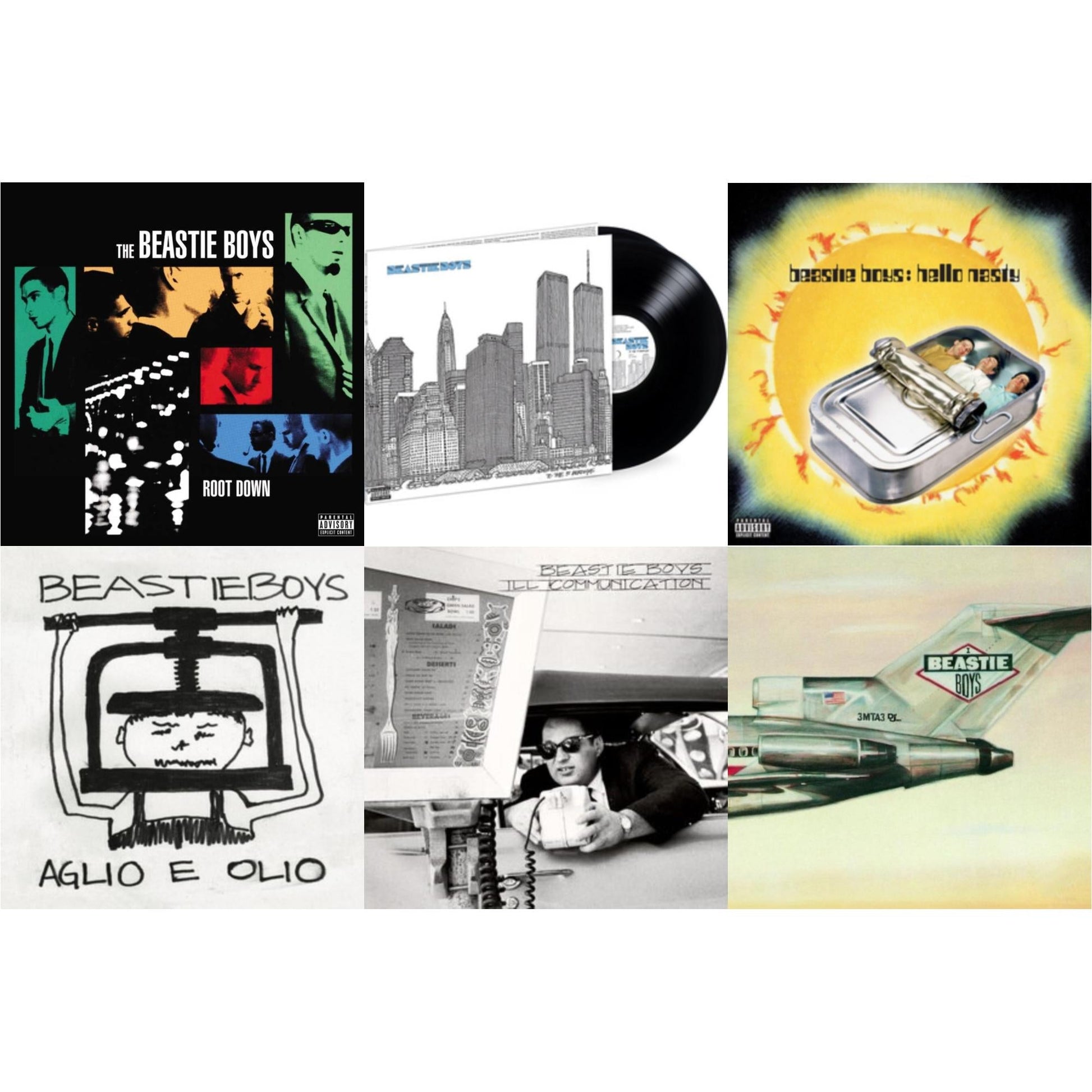 This is a 6 LP Vinyl SKU bundle.
1.This LP Vinyl is brand new.Format: LP VinylMusic Style: InstrumentalThis item's title is: Hello NastyArtist: Beastie BoysLabel: Grand RoyalBarcode: 5099969423918Release Date: 9/22/2009
2.This LP Vinyl is brand new.