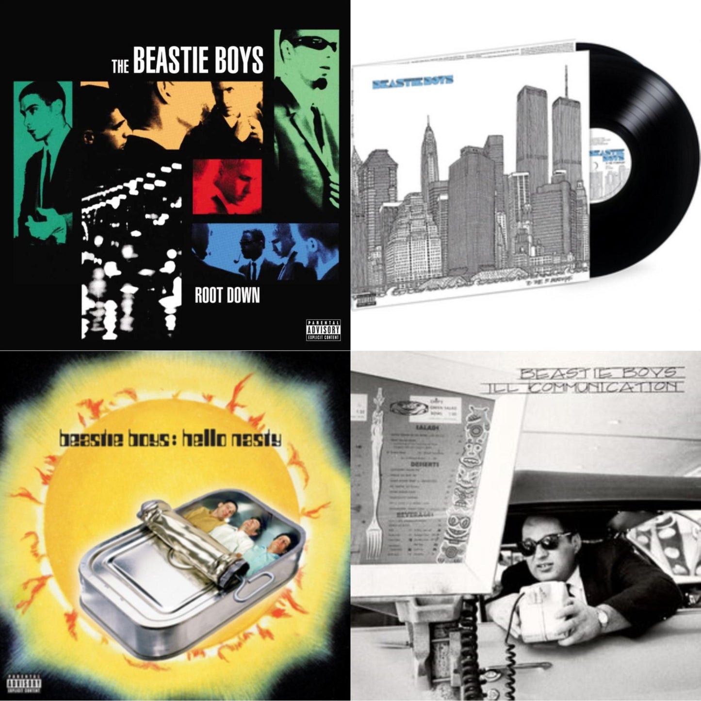 This is a 4 LP Vinyl SKU bundle.
1.This LP Vinyl is brand new.Format: LP VinylMusic Style: InstrumentalThis item's title is: Hello NastyArtist: Beastie BoysLabel: Grand RoyalBarcode: 5099969423918Release Date: 9/22/2009
2.This LP Vinyl is brand new.
