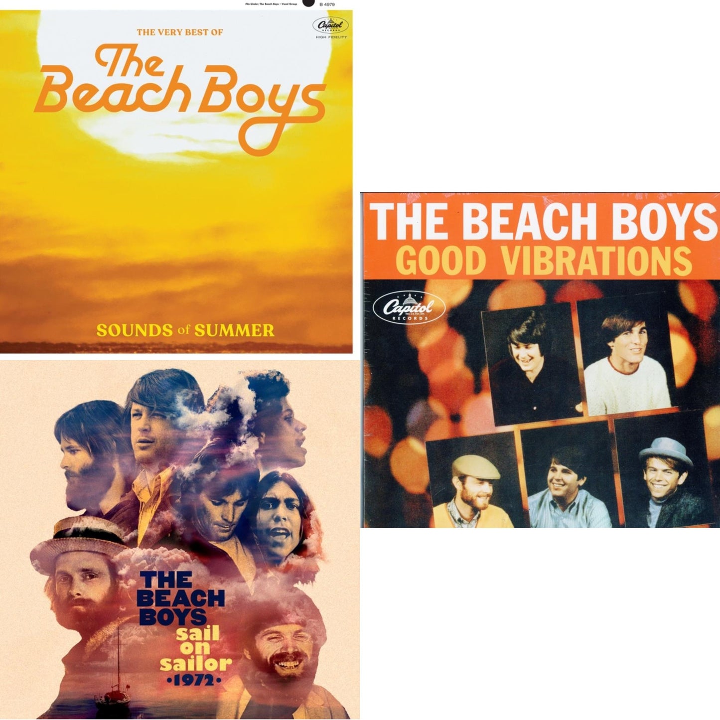 Sounds Of Summer: The Very Best Of The Beach Boys (Remastered/2LP) & Sail On Sailor (2LP/7Inch) & Good Vibrations (Orange/Yellow Swirl-Marble LP Vinyl)