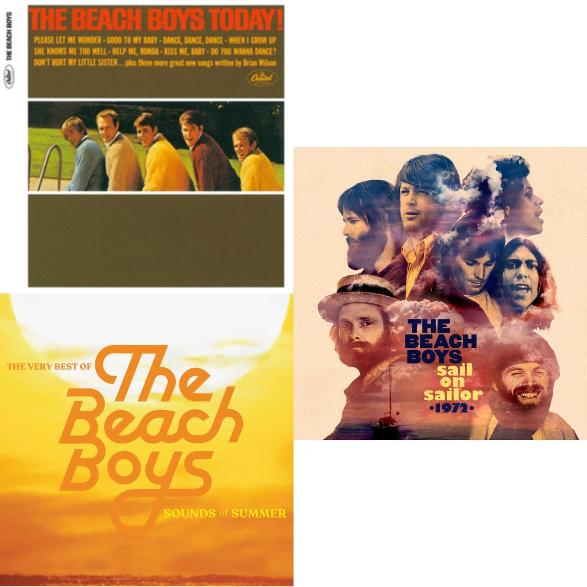 This is a 3 CD SKU bundle.
1.This CD is brand new.Format: CDMusic Style: SurfThis item's title is: Today (Stereo & Mono)Artist: Beach BoysLabel: Capitol RecordsBarcode: 5099940443720Release Date: 10/9/2012
2.This CD is brand new.