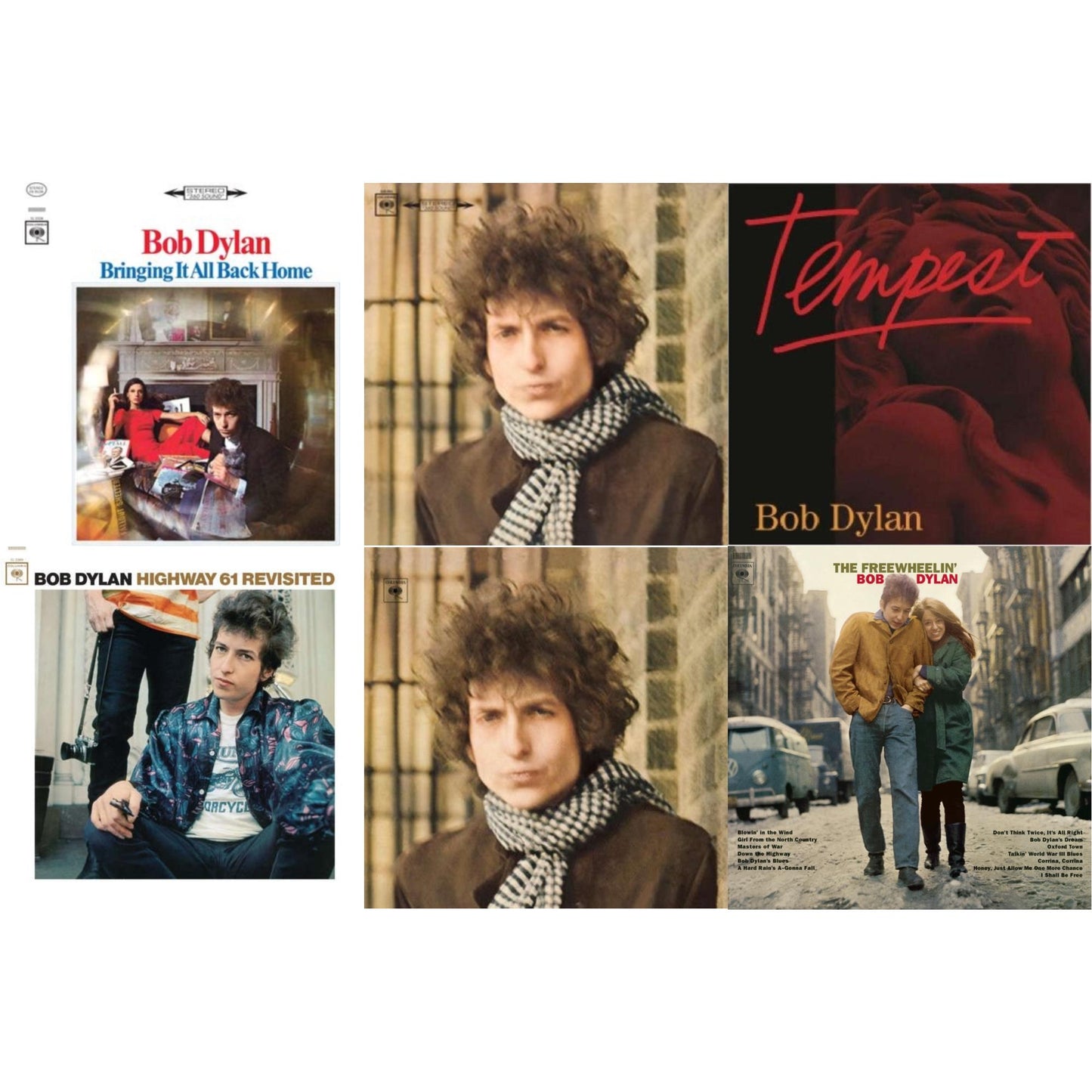 Bringing It All Back Home & Blonde On Blonde & Tempest (2LP/CD/180G/Gatefold) & Highway 61 Revisited & Blonde On Blonde & Freewheelin Bob Dylan (140G/Dl Code)