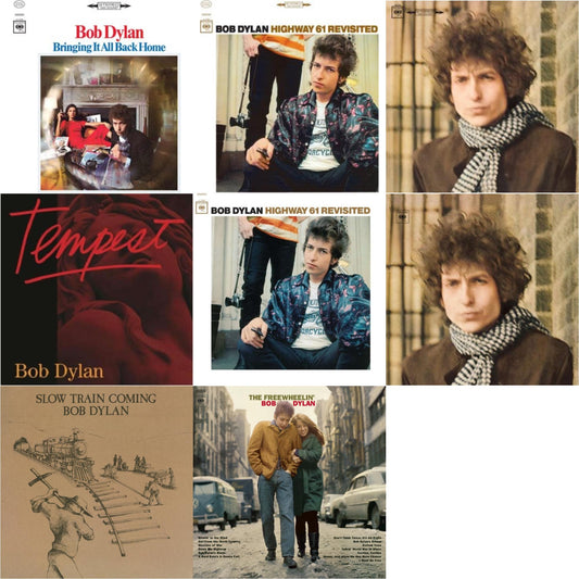 Bringing It All Back Home & Highway 61 Revisited & Blonde On Blonde & Tempest (2LP/CD/180G/Gatefold) & Highway 61 Revisited & Blonde On Blonde & Slow Train Coming (150G/Dl Card) & Freewheelin Bob Dylan (140G/Dl Code)