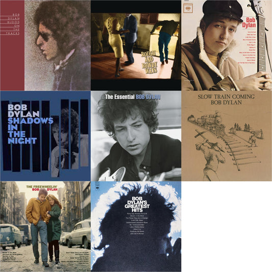 Bob Dylan - Blood On The Tracks (150G/Dl Insert) & Rough & Rowdy Ways (2LP/180G/Dl Card) & Bob Dylan (Mono) & Shadows In The Night (LP/CD/180G) & Essential Bob Dylan & Slow Train Coming (150G/Dl Card) & Freewheelin Bob Dylan (140G/Dl Code) & Greatest