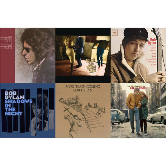 This is a 6 LP Vinyl SKU bundle.
1.This LP Vinyl is brand new.Format: LP VinylMusic Style: Folk RockThis item's title is: Blood On The Tracks (150G/Dl Insert)Artist: Bob DylanLabel: LEGACY/ COLUMBIABarcode: 190759506615Release Date: 6/28/2019
2.This LP Vinyl is brand new.