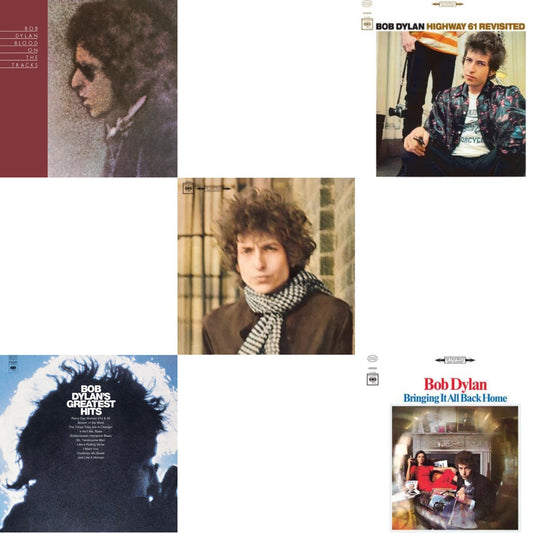 This is a 5 LP Vinyl SKU bundle.
1.This LP Vinyl is brand new.Format: LP VinylMusic Style: Folk RockThis item's title is: Blood On The Tracks (150G/Dl Insert)Artist: Bob DylanLabel: LEGACY/ COLUMBIABarcode: 190759506615Release Date: 6/28/2019
2.This LP Vinyl is brand new.
