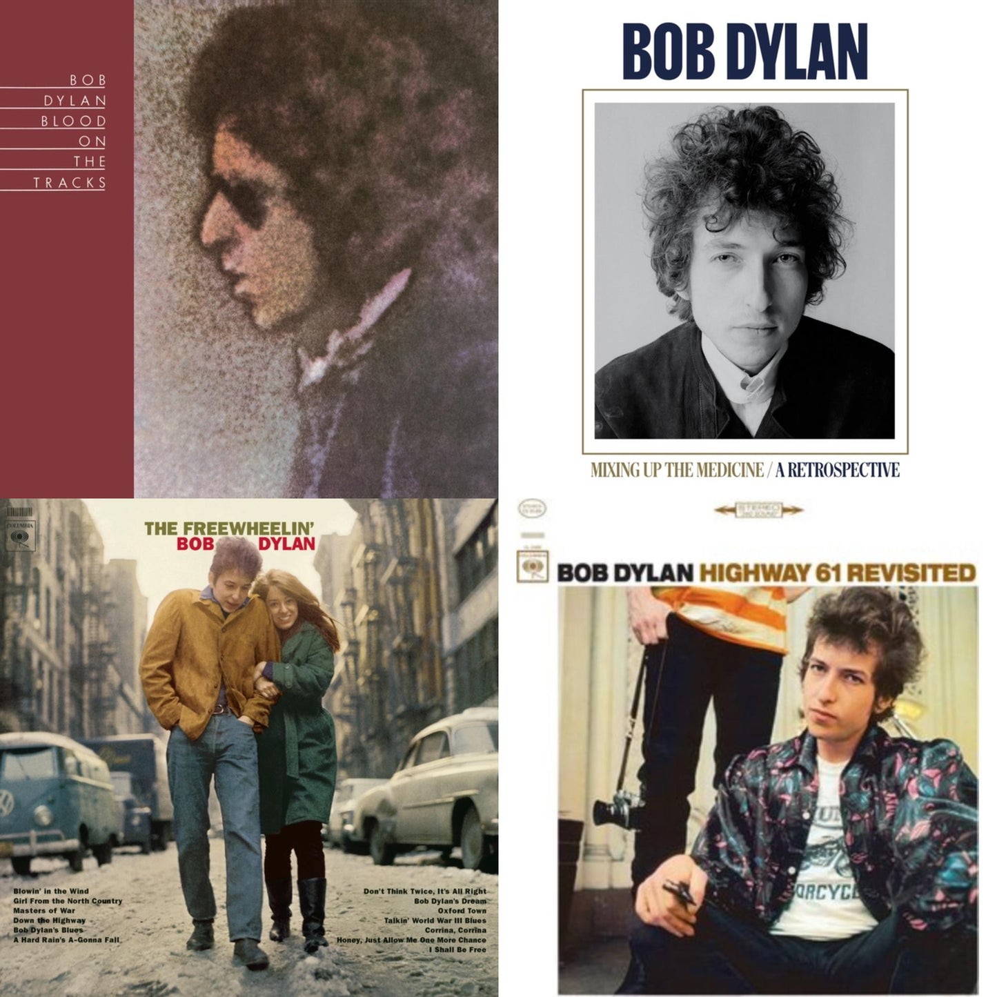 Blood On The Tracks (150G/Dl Insert) & Highway 61 Revisited & Mixing Up The Medicine & Freewheelin Bob Dylan (140G/Dl Code)