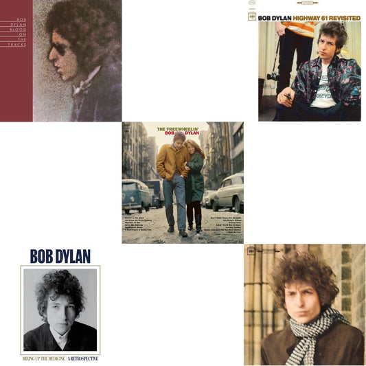 This is a 5 LP Vinyl SKU bundle.
1.This LP Vinyl is brand new.Format: LP VinylMusic Style: Folk RockThis item's title is: Blood On The Tracks (150G/Dl Insert)Artist: Bob DylanLabel: LEGACY/ COLUMBIABarcode: 190759506615Release Date: 6/28/2019
2.This LP Vinyl is brand new.
