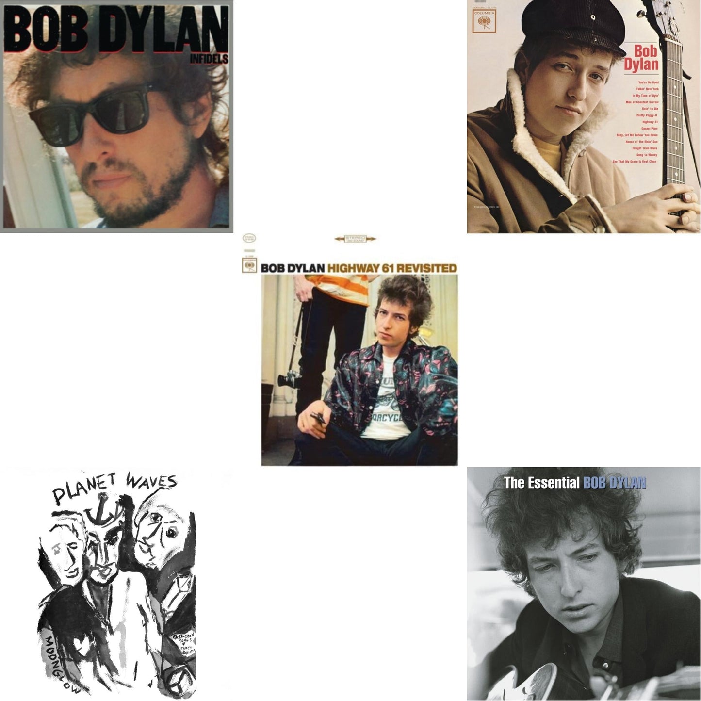 Infidels (150G/Dl Insert) & Planet Waves (150G LP Vinyl/Dl) & Highway 61 Revisited & Bob Dylan (Mono) & Essential Bob Dylan