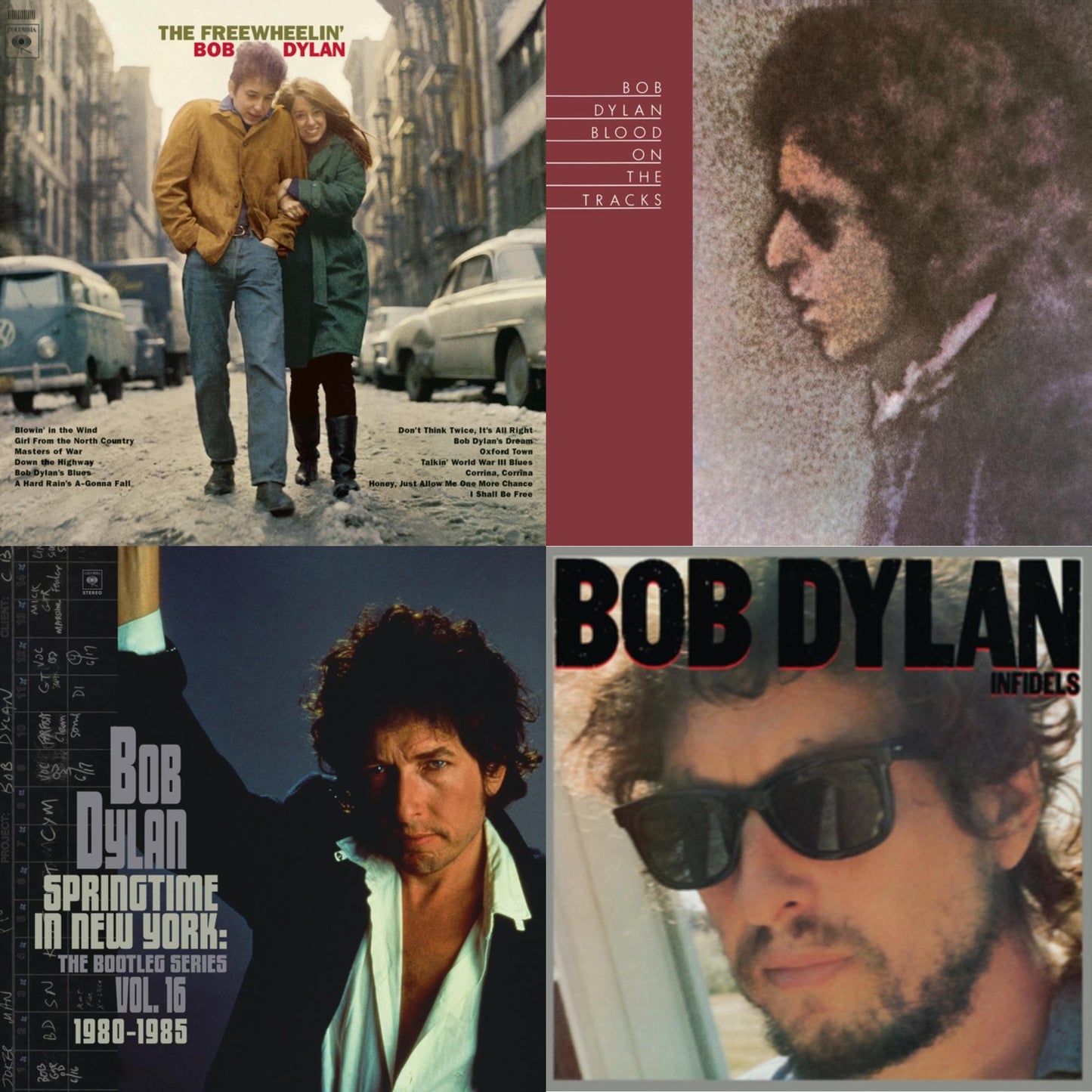 Infidels (150G/Dl Insert) & Blood On The Tracks (150G/Dl Insert) & Springtime In New York: The Bootleg Series Vol. 16 (1980-1985) (2LP) & Freewheelin Bob Dylan (140G/Dl Code)