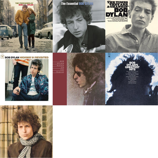 This is a 7 LP Vinyl SKU bundle.
1.This LP Vinyl is brand new.Format: LP VinylMusic Style: Folk RockThis item's title is: Blood On The Tracks (150G/Dl Insert)Artist: Bob DylanLabel: LEGACY/ COLUMBIABarcode: 190759506615Release Date: 6/28/2019
2.This LP Vinyl is brand new.