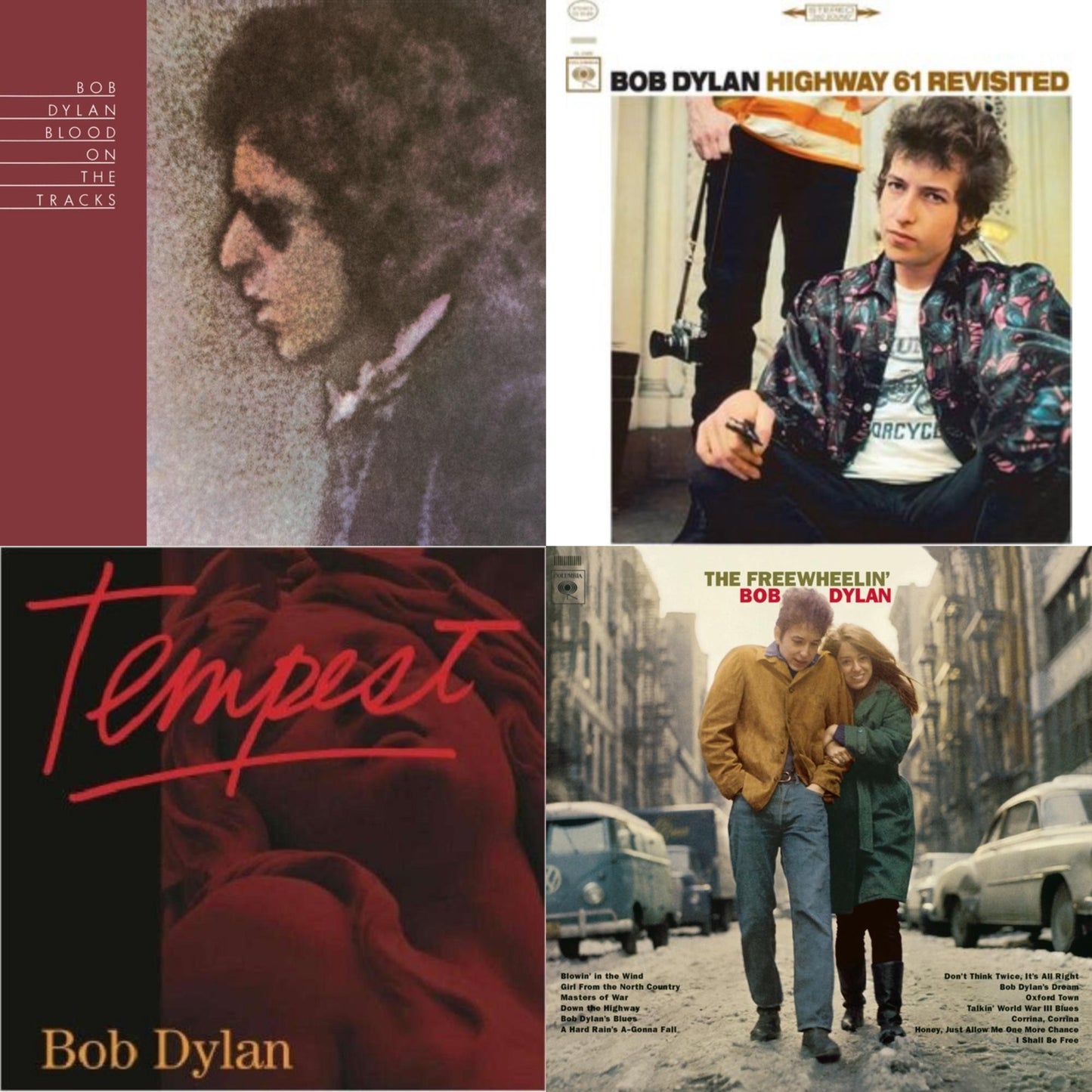 Blood On The Tracks (150G/Dl Insert) & Highway 61 Revisited & Tempest (2LP/CD/180G/Gatefold) & Freewheelin Bob Dylan (140G/Dl Code)