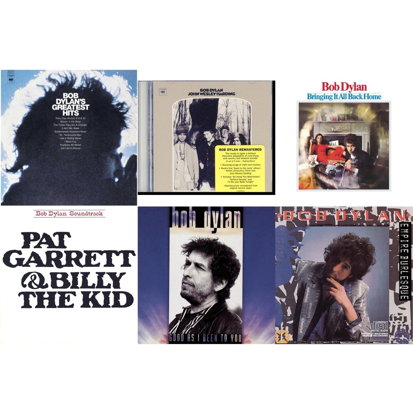 Greatest Hits Vol.1 & John Wesley Harding & Bringing It All Back Home & Pat Garrett & Billy The Kid & Good As I Been To You & Empire Burlesque
