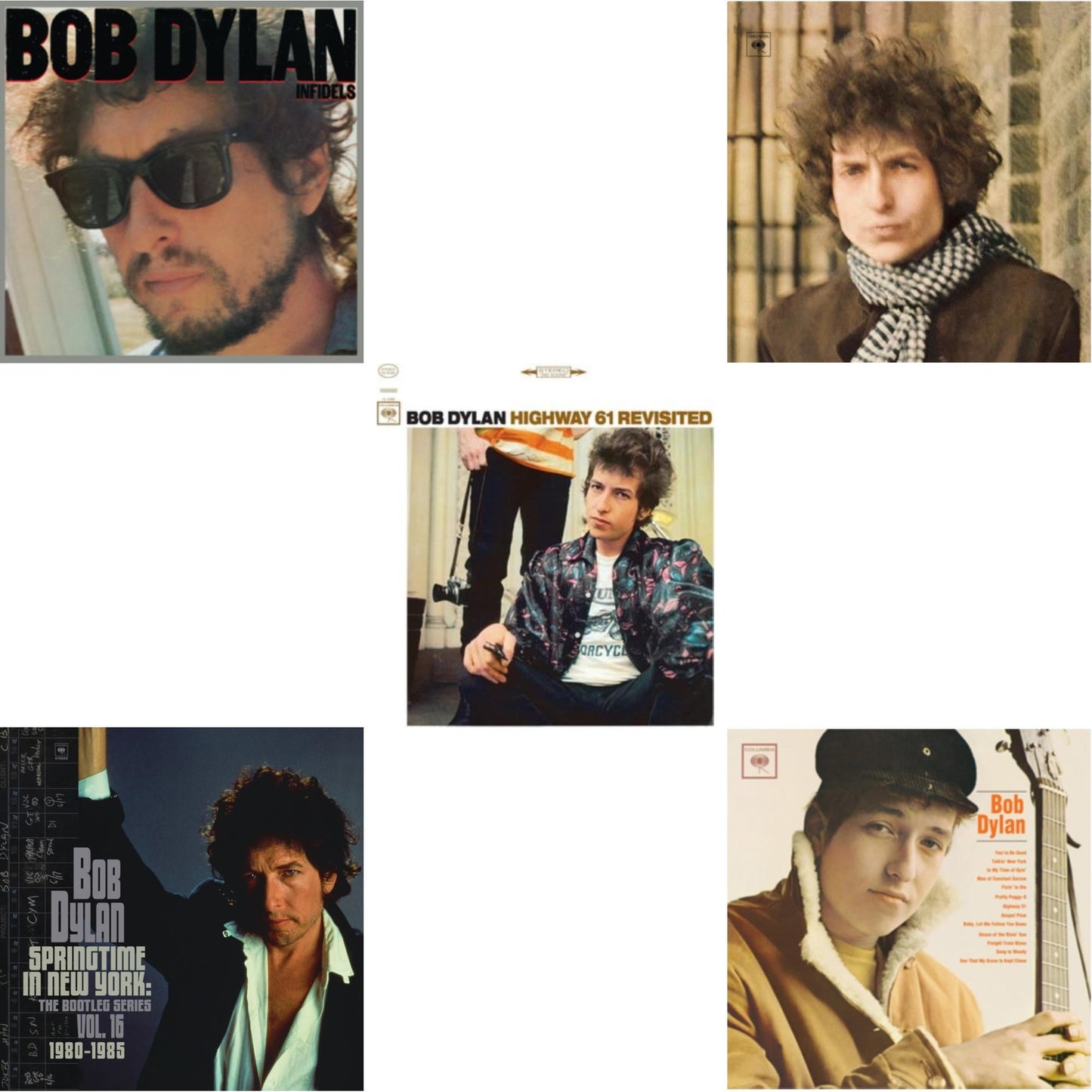 Infidels (150G/Dl Insert) & Springtime In New York: The Bootleg Series Vol. 16 (1980-1985) (2LP) & Highway 61 Revisited & Blonde On Blonde & Bob Dylan