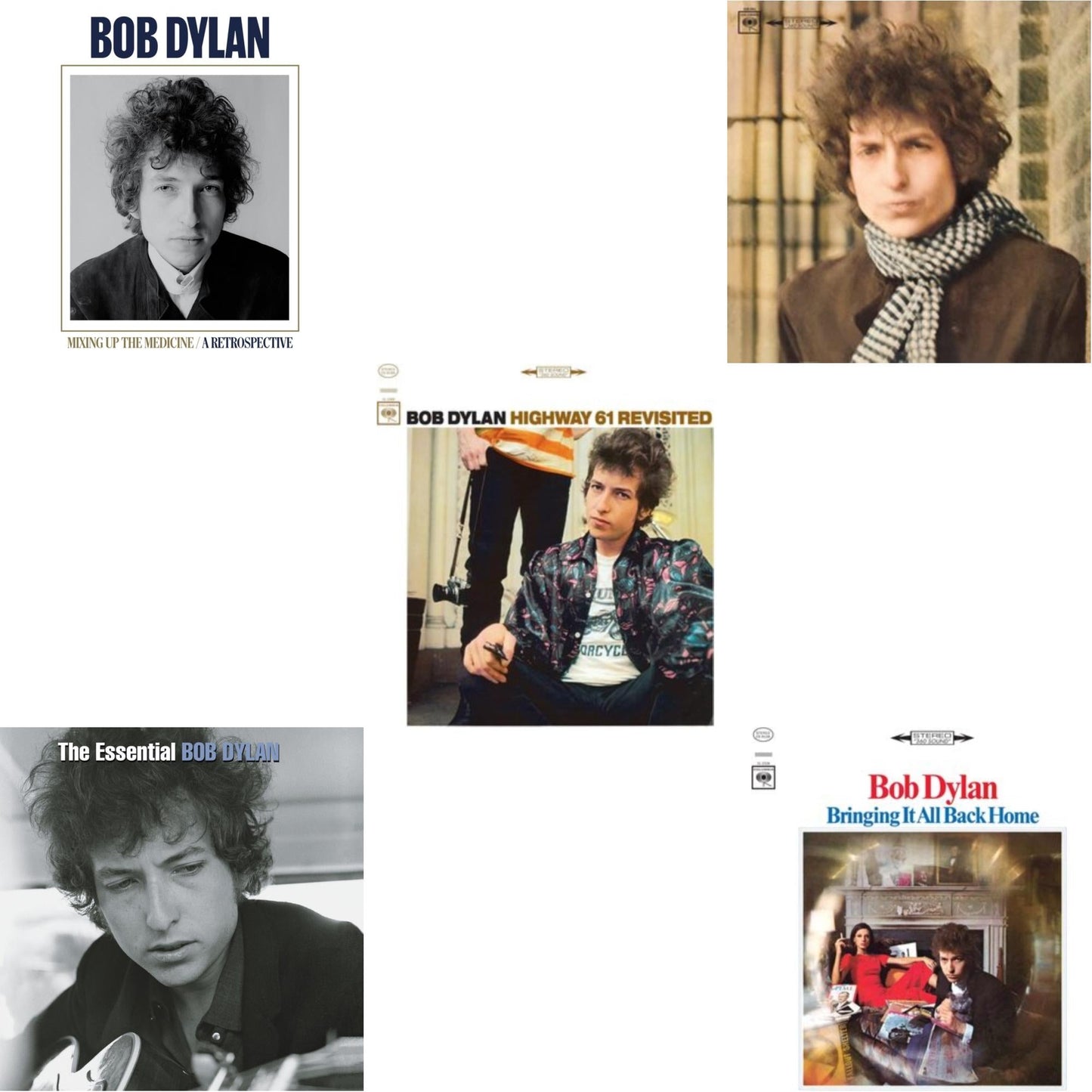 Bringing It All Back Home & Highway 61 Revisited & Blonde On Blonde & Mixing Up The Medicine & Essential Bob Dylan