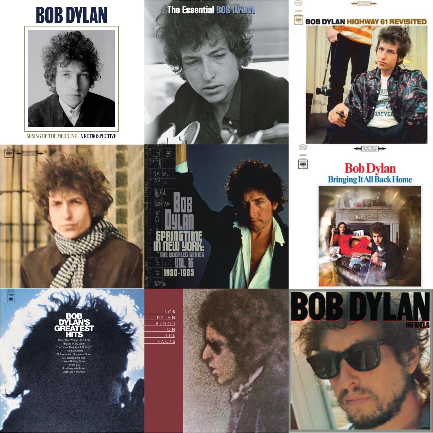 This is a 9 LP Vinyl SKU bundle.
1.This LP Vinyl is brand new.Format: LP VinylMusic Style: Folk RockThis item's title is: Infidels (150G/Dl Insert)Artist: Bob DylanLabel: LEGACY/ COLUMBIABarcode: 190758469515Release Date: 9/6/2019
2.This LP Vinyl is brand new.