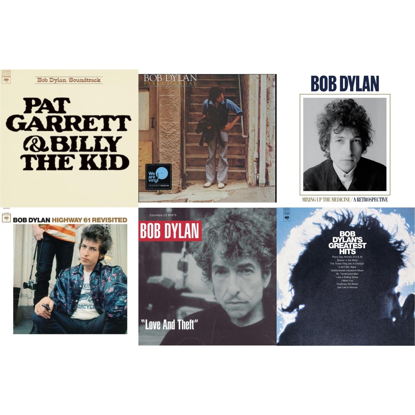 Pat Garrett & Billy The Kid (150G LP Vinyl/Dl) & Street-Legal (150G LP Vinyl/Dl) & Mixing Up The Medicine & Highway 61 Revisited & Love And Theft (2LP/150G/Dl Card) & Greatest Hits (150G/Dl Card)